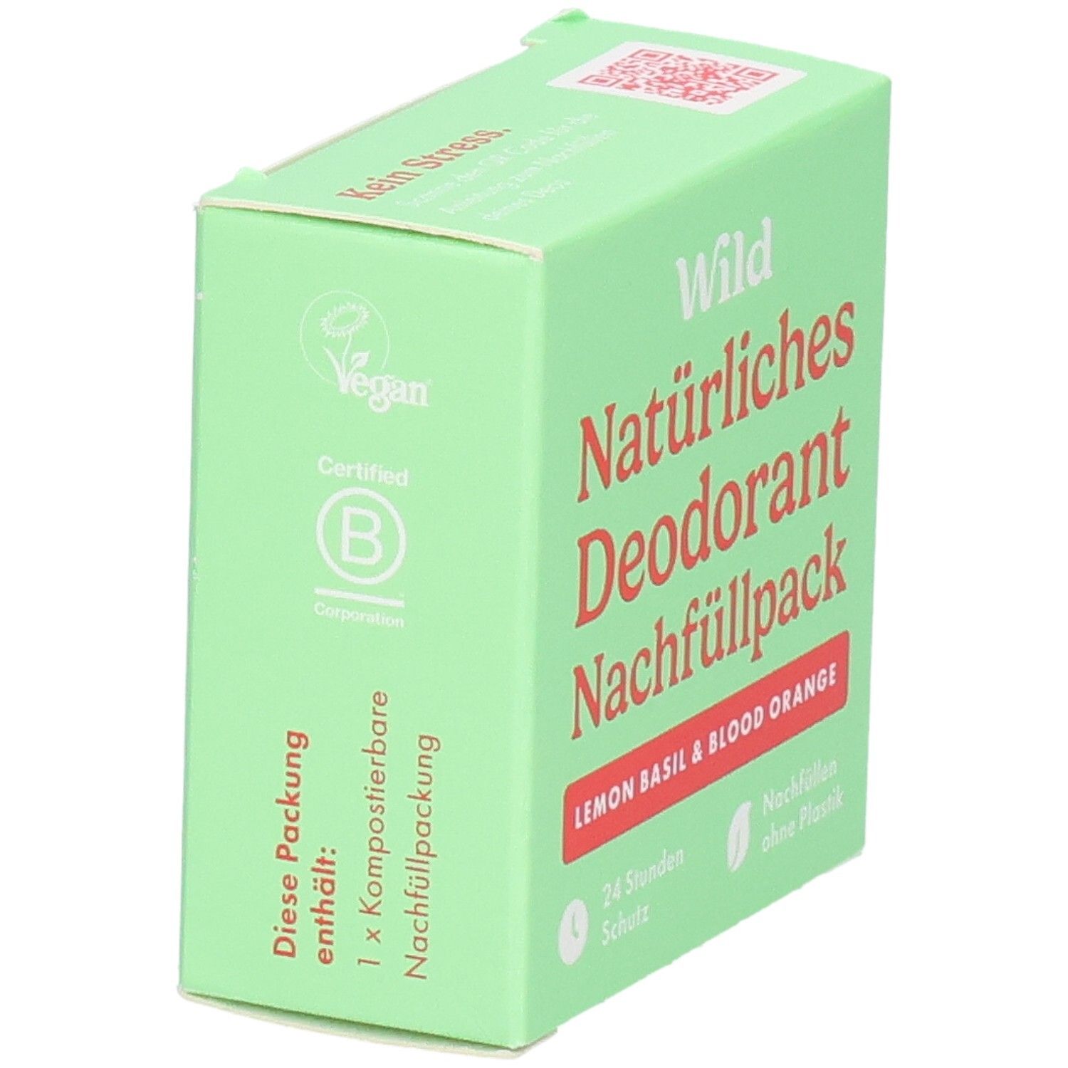 WILD Natürliches Deodorant Nachfüllpack, Lemon Basil & Blood Orange. Veganes und biologisch abbaubares Produkt.