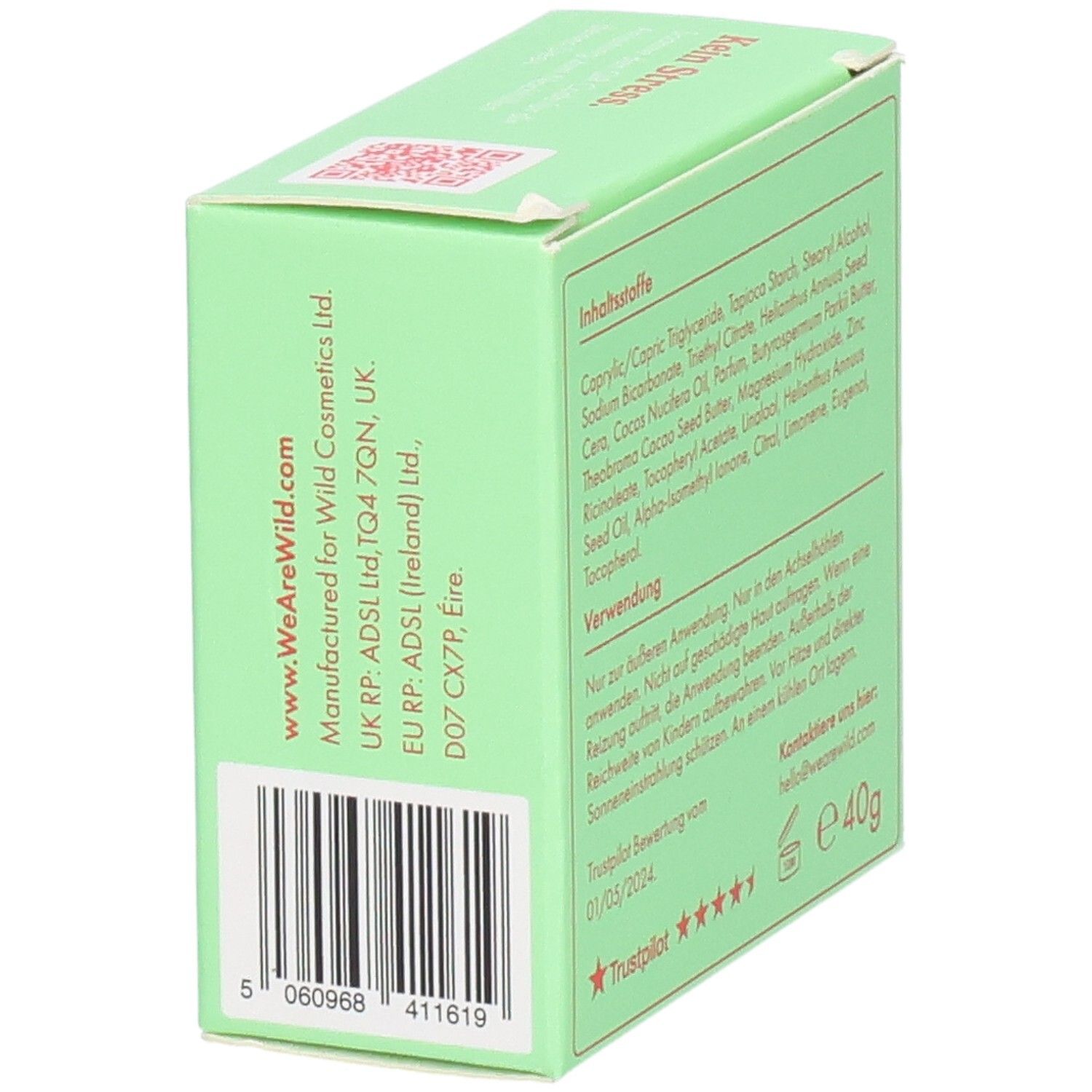 WILD Natürliches Deodorant Nachfüllpack, Lemon Basil & Blood Orange. Veganes und biologisch abbaubares Produkt.