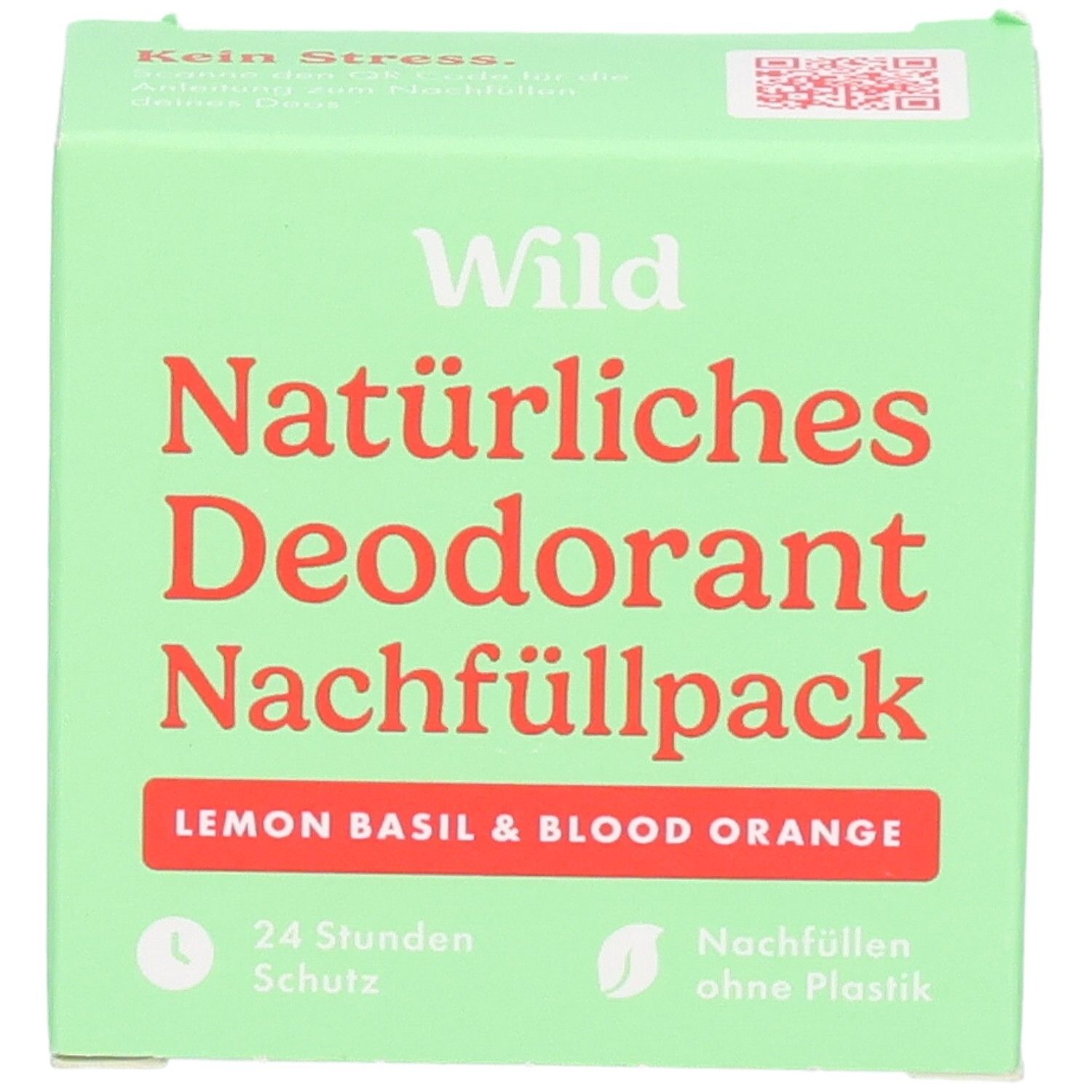 WILD Natürliches Deodorant Nachfüllpack, Lemon Basil & Blood Orange. Veganes und biologisch abbaubares Produkt.