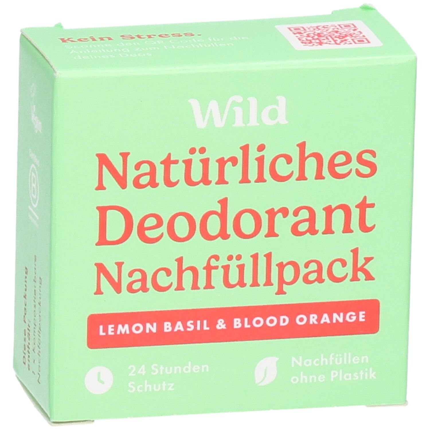 WILD Natürliches Deodorant Nachfüllpack, Lemon Basil & Blood Orange. Veganes und biologisch abbaubares Produkt.