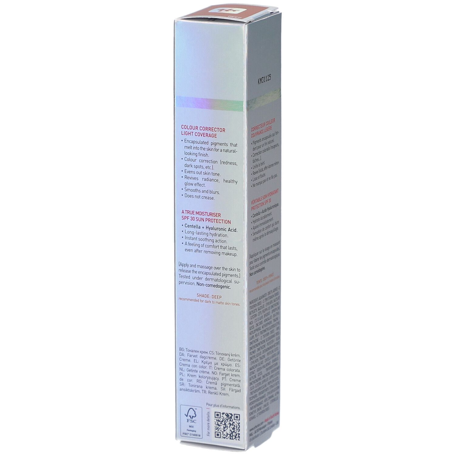 Erborian CC Crème Deep Verpackung. Detailansicht der Produktinformationen und Inhaltsstoffe.