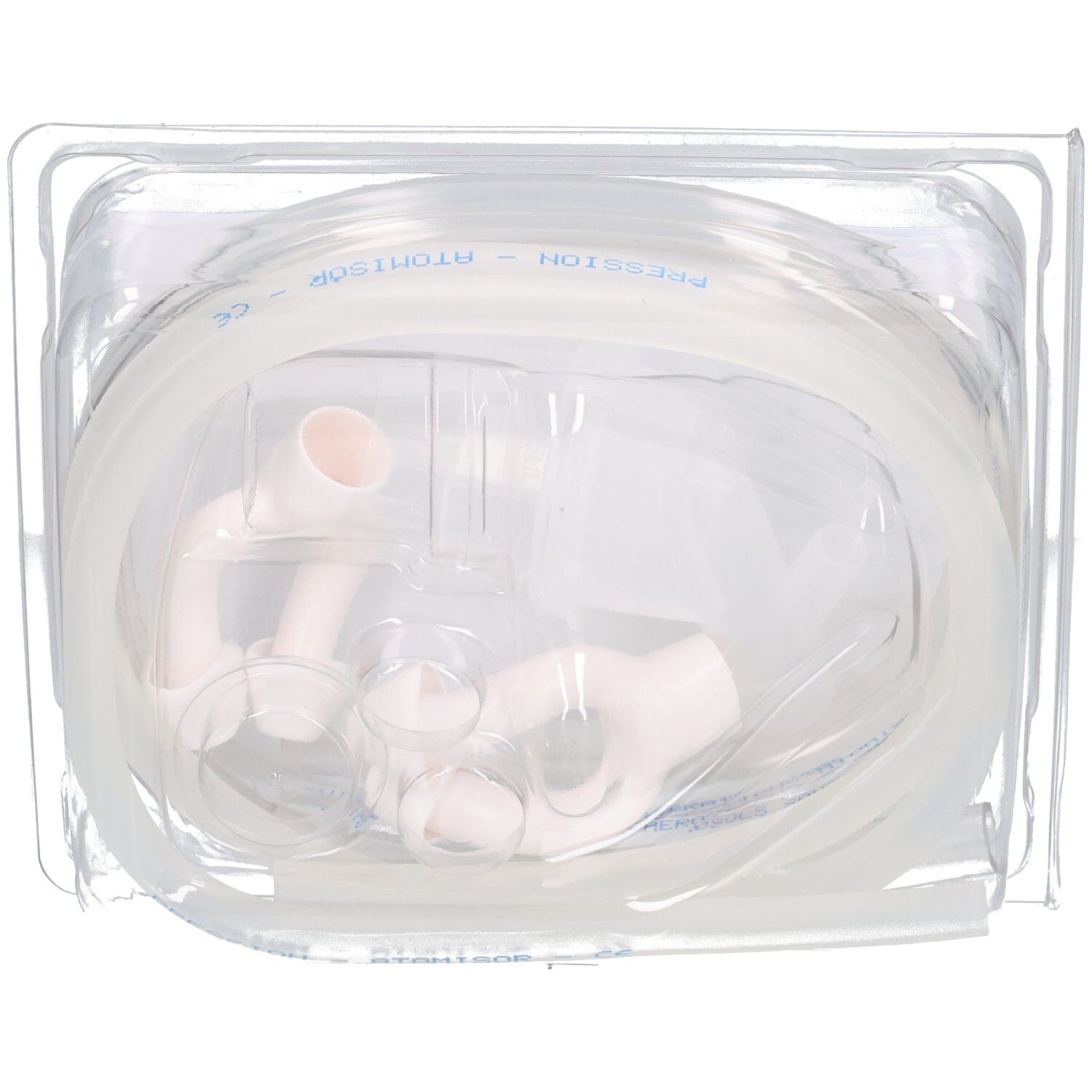 Vernebler-Set für Erwachsene, transparent verpackt. Enthält Maske, Mundstück und Schläuche. Steril verpackt.