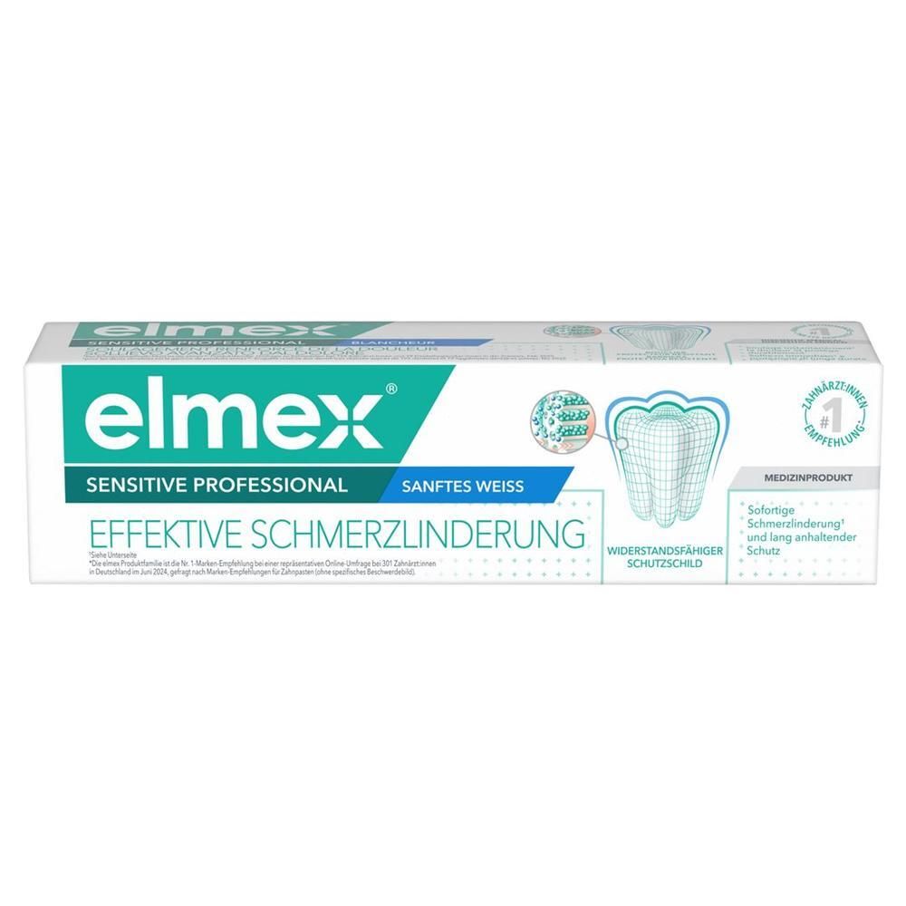 Elmex Sensitive Professional effektive Schmerzlinderung Zahnpasta Packung.
