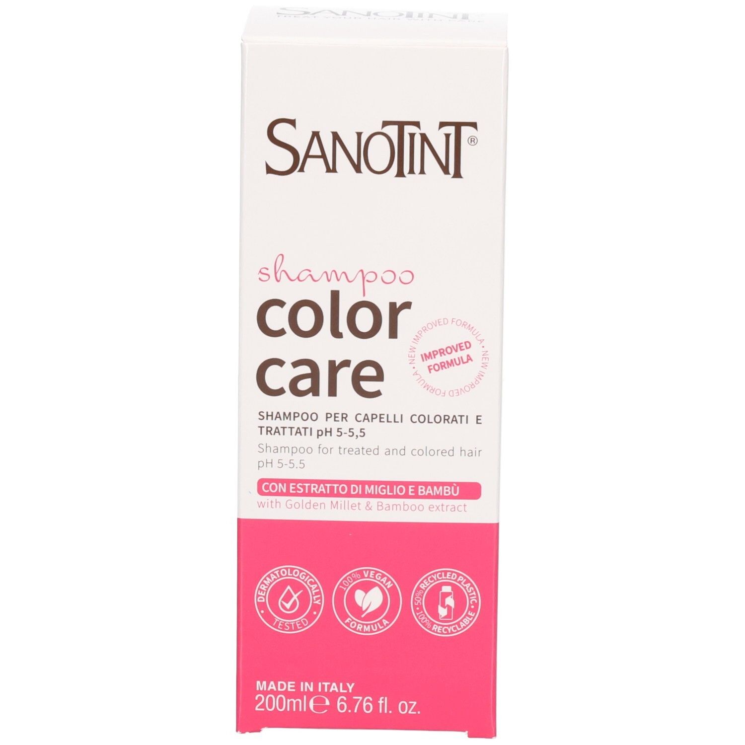 Sanotint Color Care Shampoo für coloriertes Haar, 200ml. Mit Goldhirse und Bambus-Extrakt.