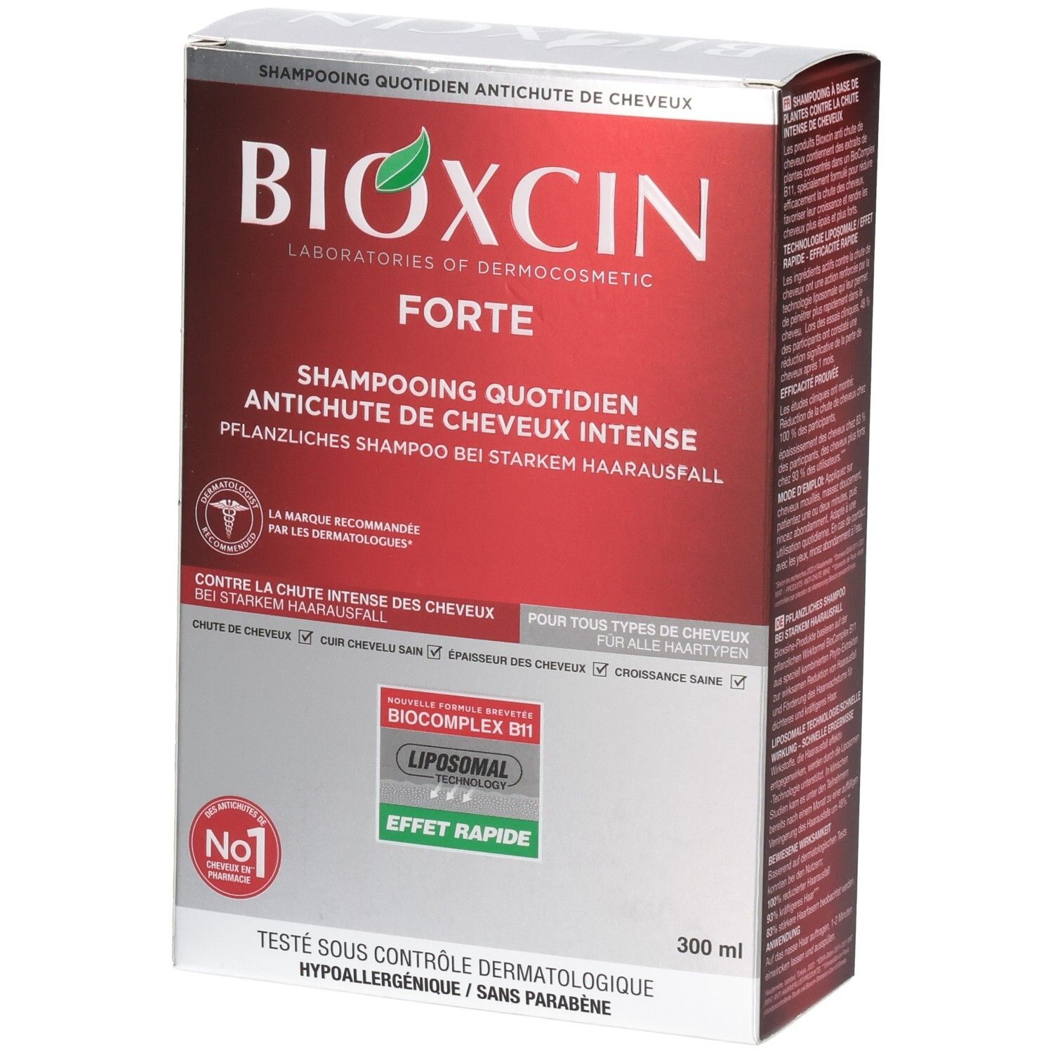 Bioxcin Forte Shampooing Quotidien Anti-Chute de Cheveux, 300 ml.