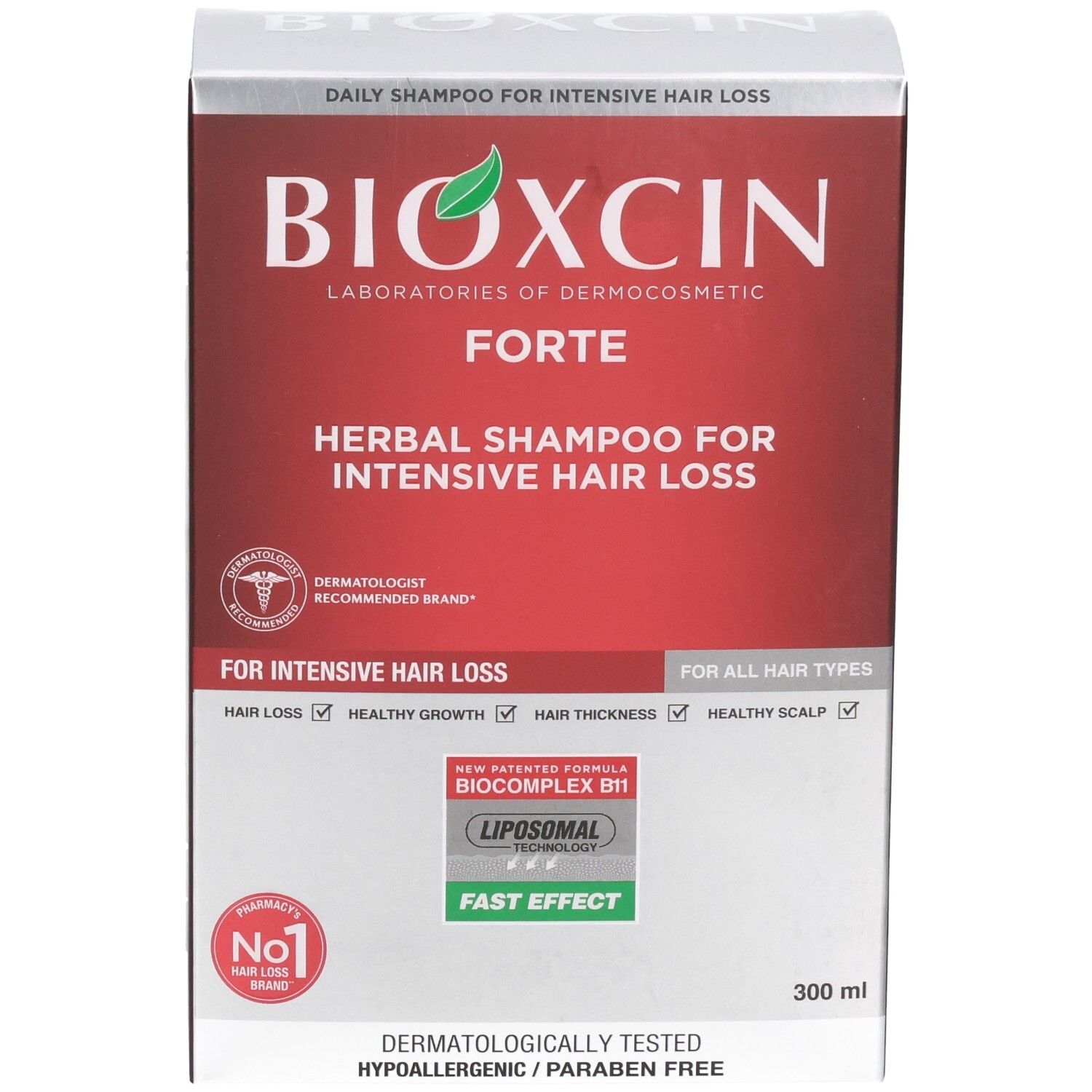 Bioxcin Forte Kräutershampoo gegen Haarausfall, 300 ml.
