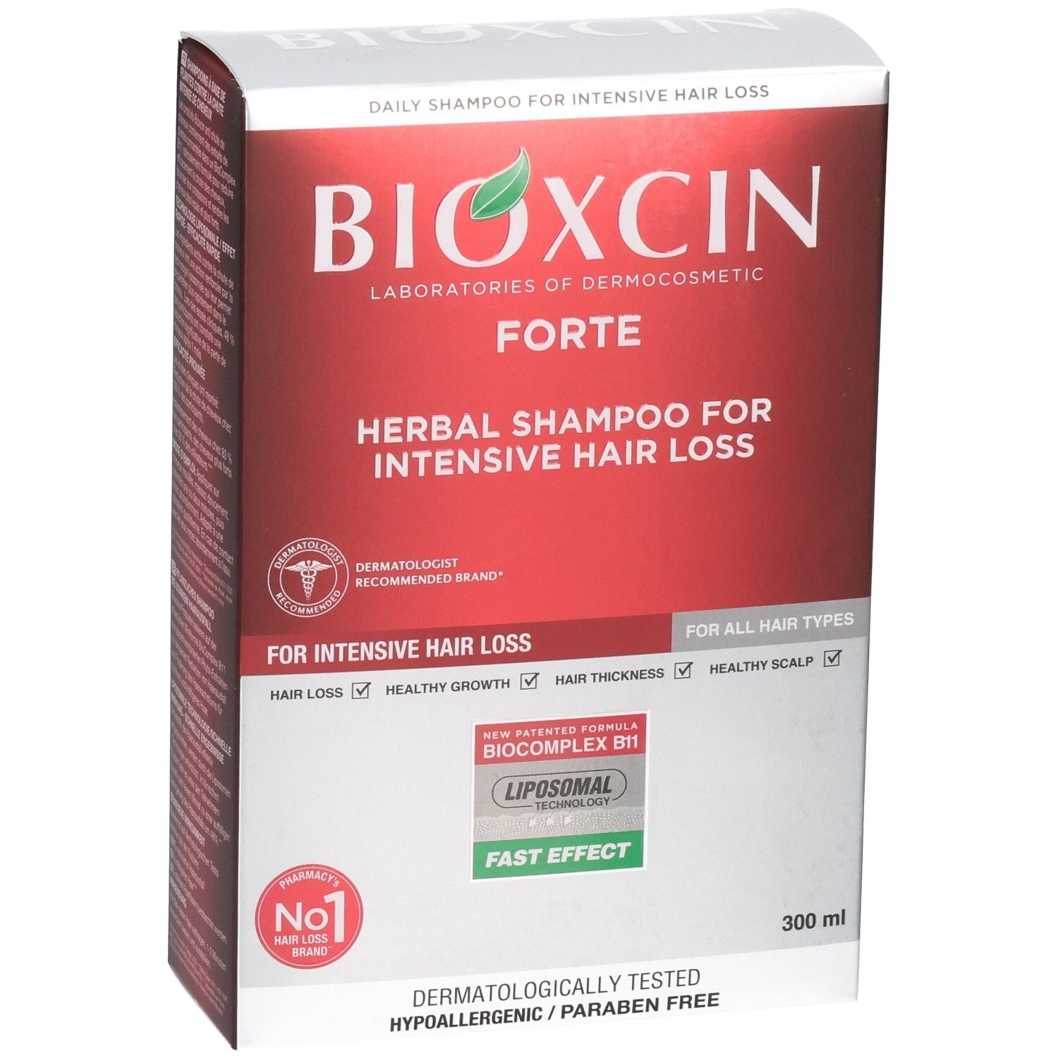 Bioxcin Forte Kräutershampoo gegen Haarausfall, 300 ml.