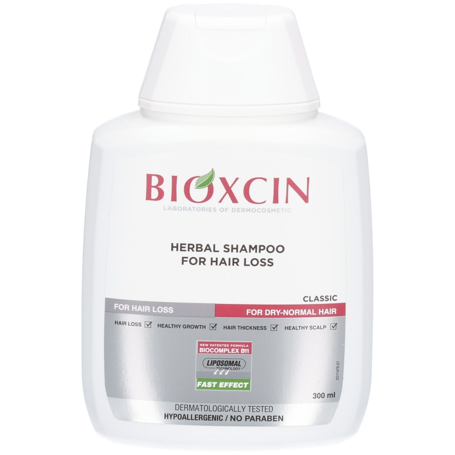 BIOXCIN Kräutershampoo für Haarausfall, für normales/trockenes Haar, 300 ml.