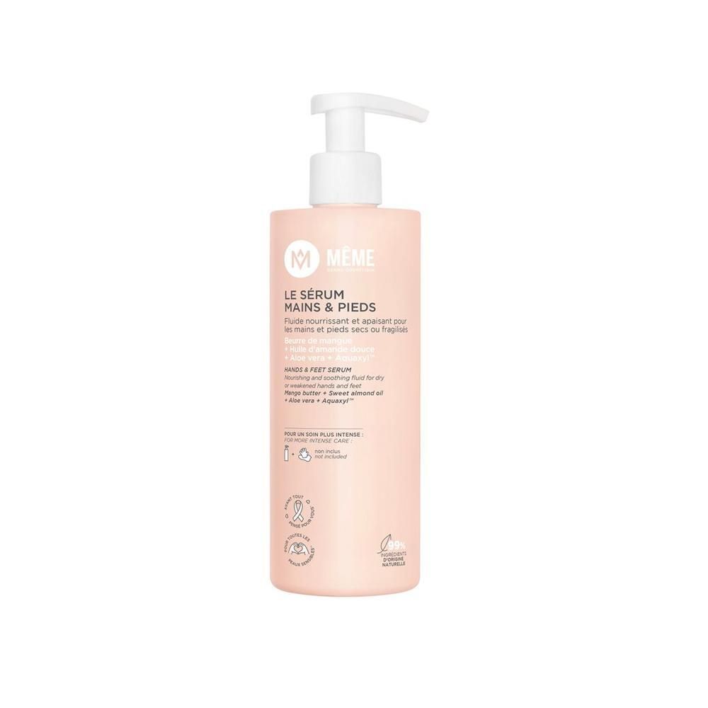 MEME Hand- & Fußserum Spenderflasche mit Pumpspender, blassrosa.