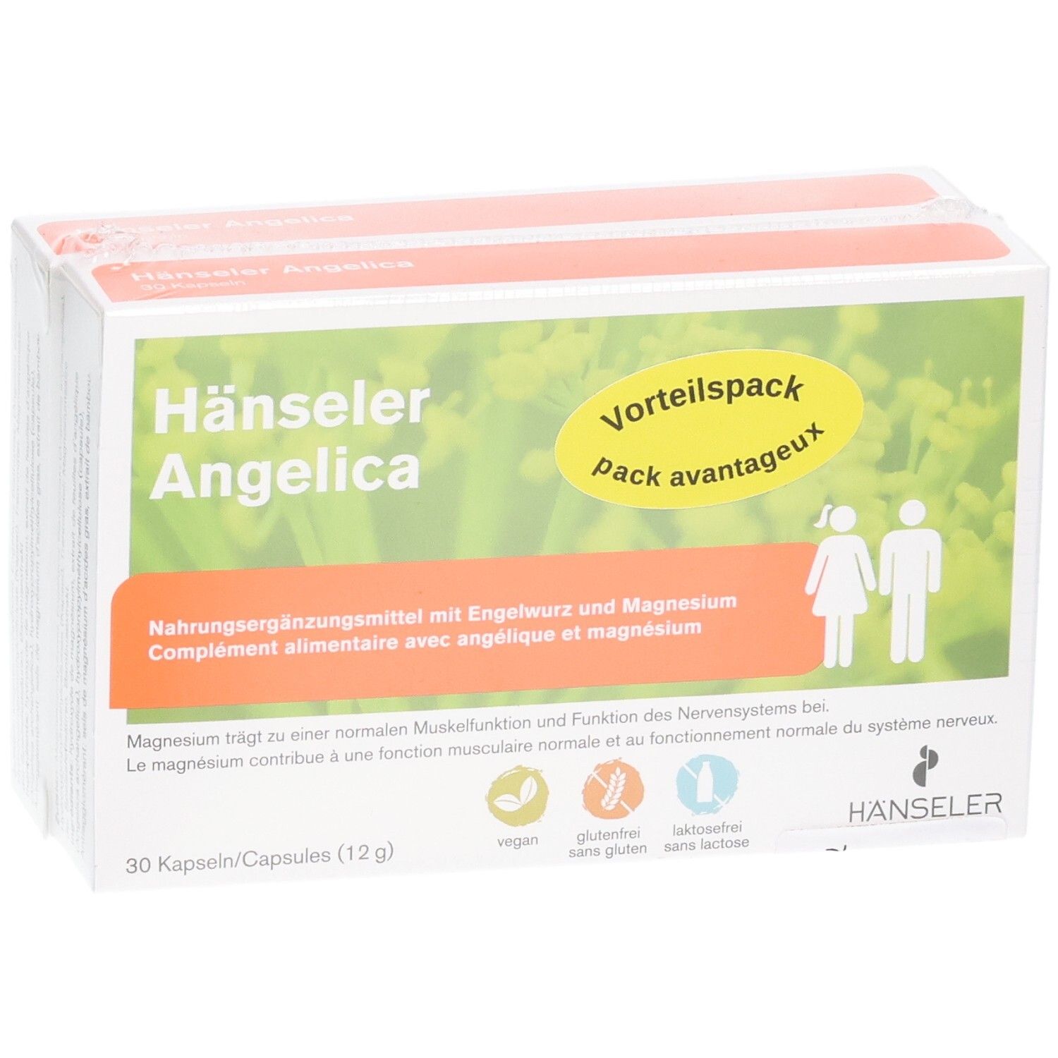 HÄNSELER Angelica Kapseln: Vorteilspack mit Engelwurz und Magnesium, 30 Kapseln.