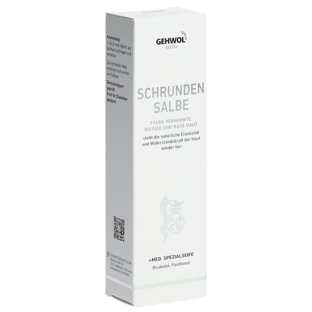 GEHWOL MED Schrunden Salbe Karton. Enthält Bisabolol, Panthenol.