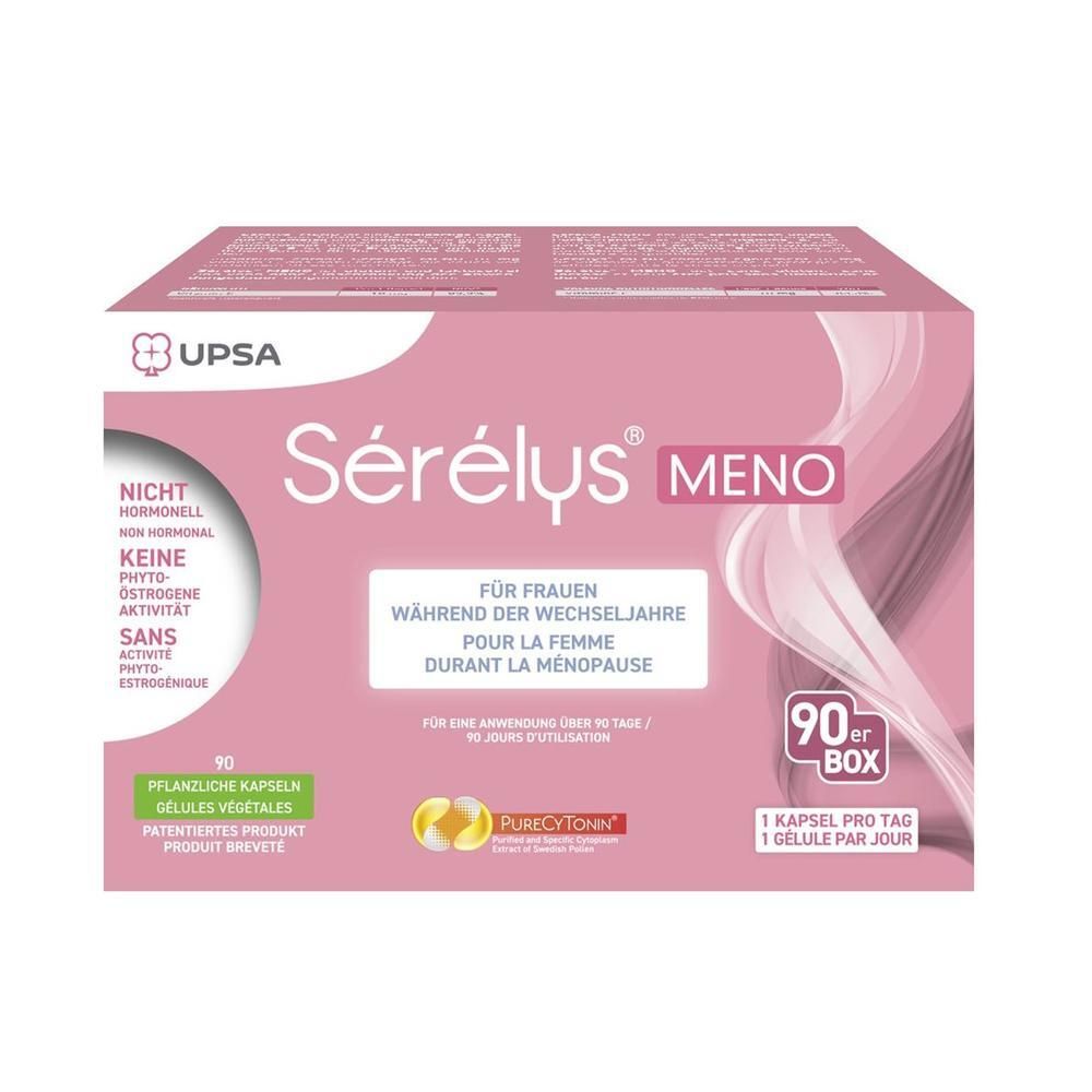 Emballage de SERELYS Meno Kaps, 90 pièces, pour femmes pendant la ménopause.