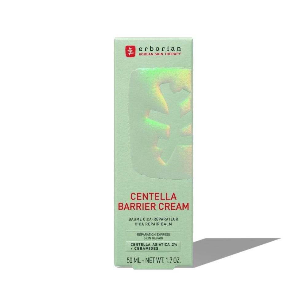 Verpackung der ERBORIAN Centella Red Barrier Cream mit Centella Asiatica und Ceramiden.