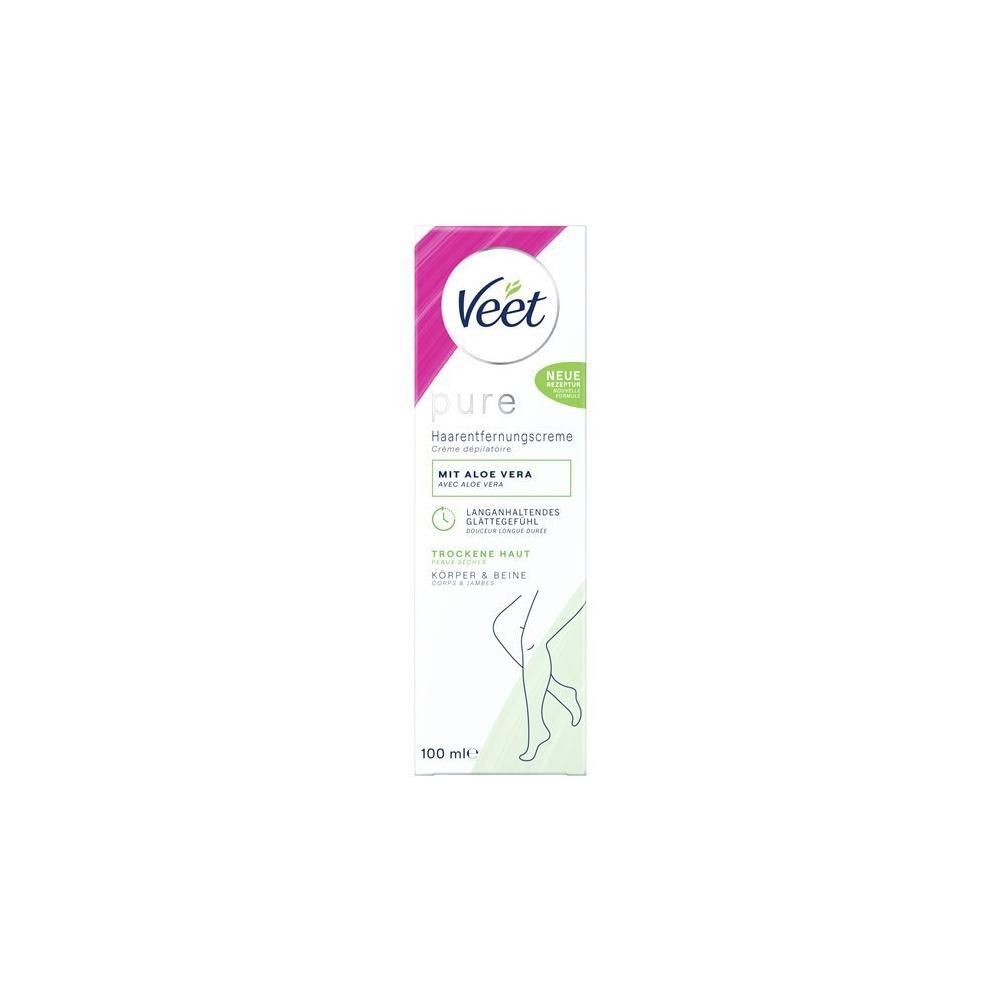 VEET Pure Haarentfernungscreme für trockene Haut mit Aloe Vera.