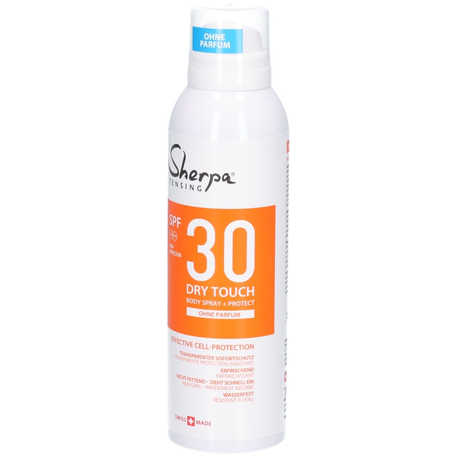 Sherpa Tensing Sonnenspray mit LSF 30, Dry Touch, 200ml. Transparenter Schutz.