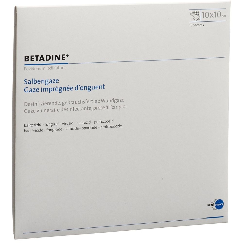 BETADINE Salbengaze 10x10cm 10 Stk