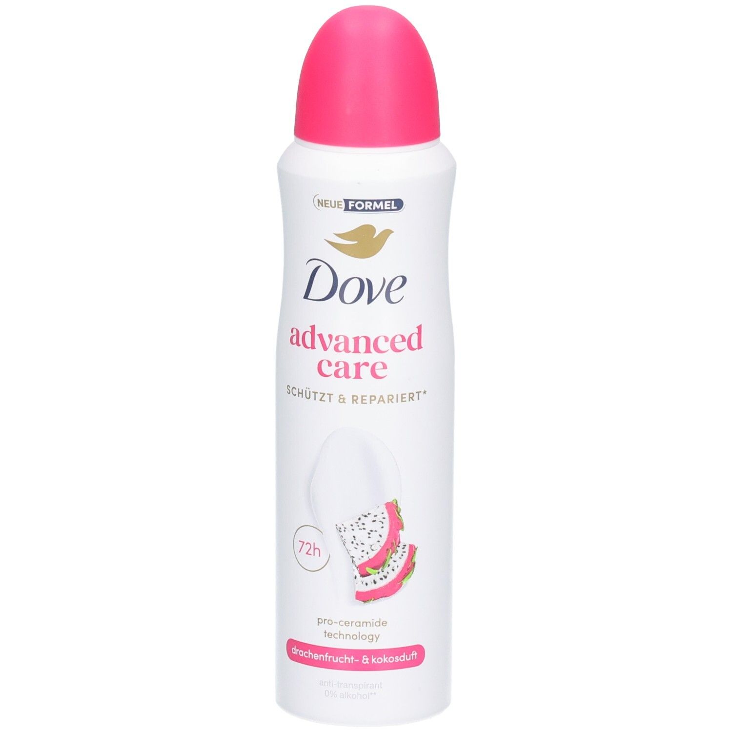 Dove Advanced Care Deo mit Drachenfrucht & Kokosduft. 72h Schutz. Neue Formel.