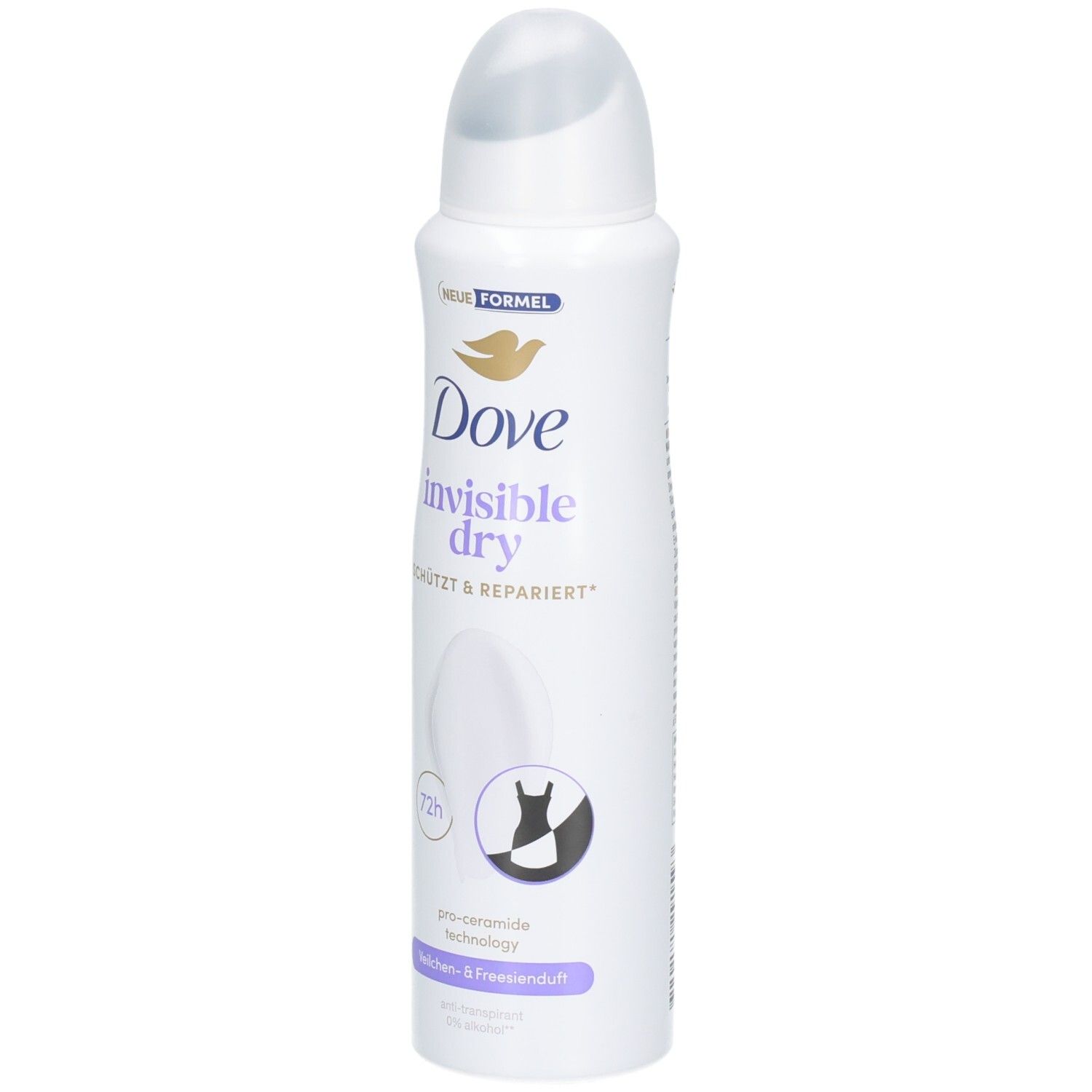 Dove Invisible Dry Deospray mit Pro-Ceramid-Technologie, 72h Schutz, schützt & repariert.