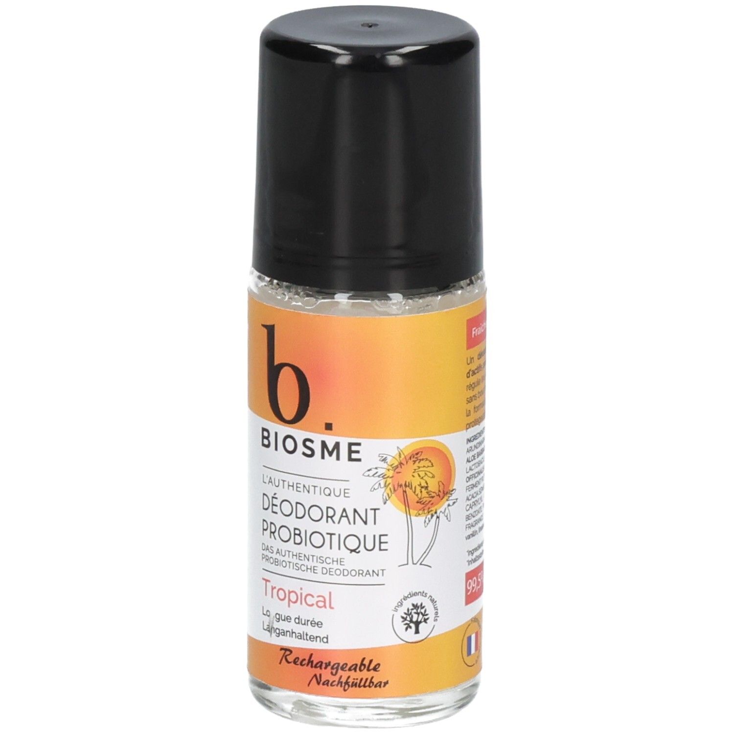 Biosme probiotisches Roll-on Deodorant Tropical, nachfüllbar.