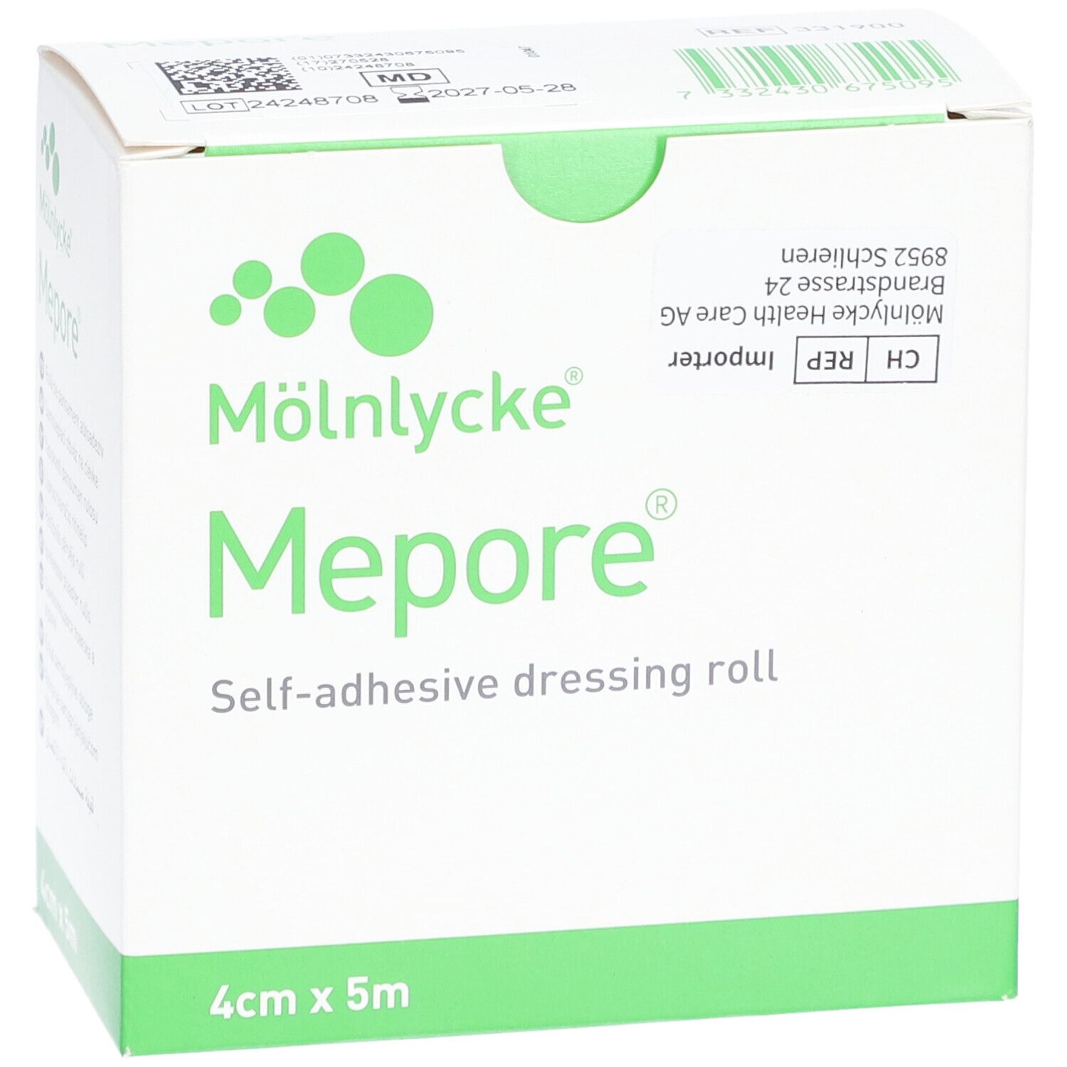 MÖLNLYCKE® Mepore® Pansement auto-adhésif en rouleau 4 cm x 5 m