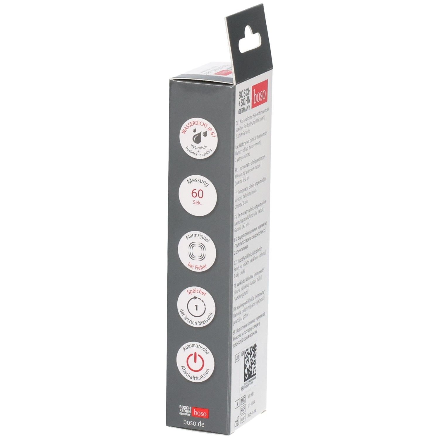 BOSCH + SOHN boso Germany, wasserdichtes klinisches Thermometer, Messung 60 Sek.