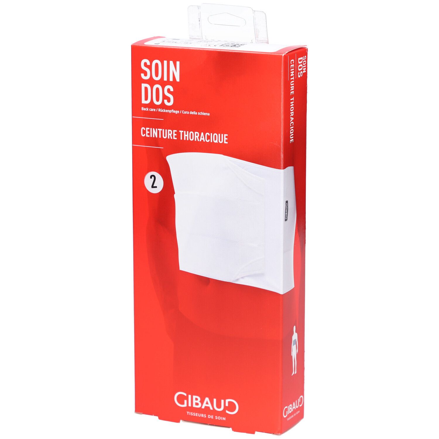 GIBAUD Bauchgurt elastisch Gr2 76-90cm weiss