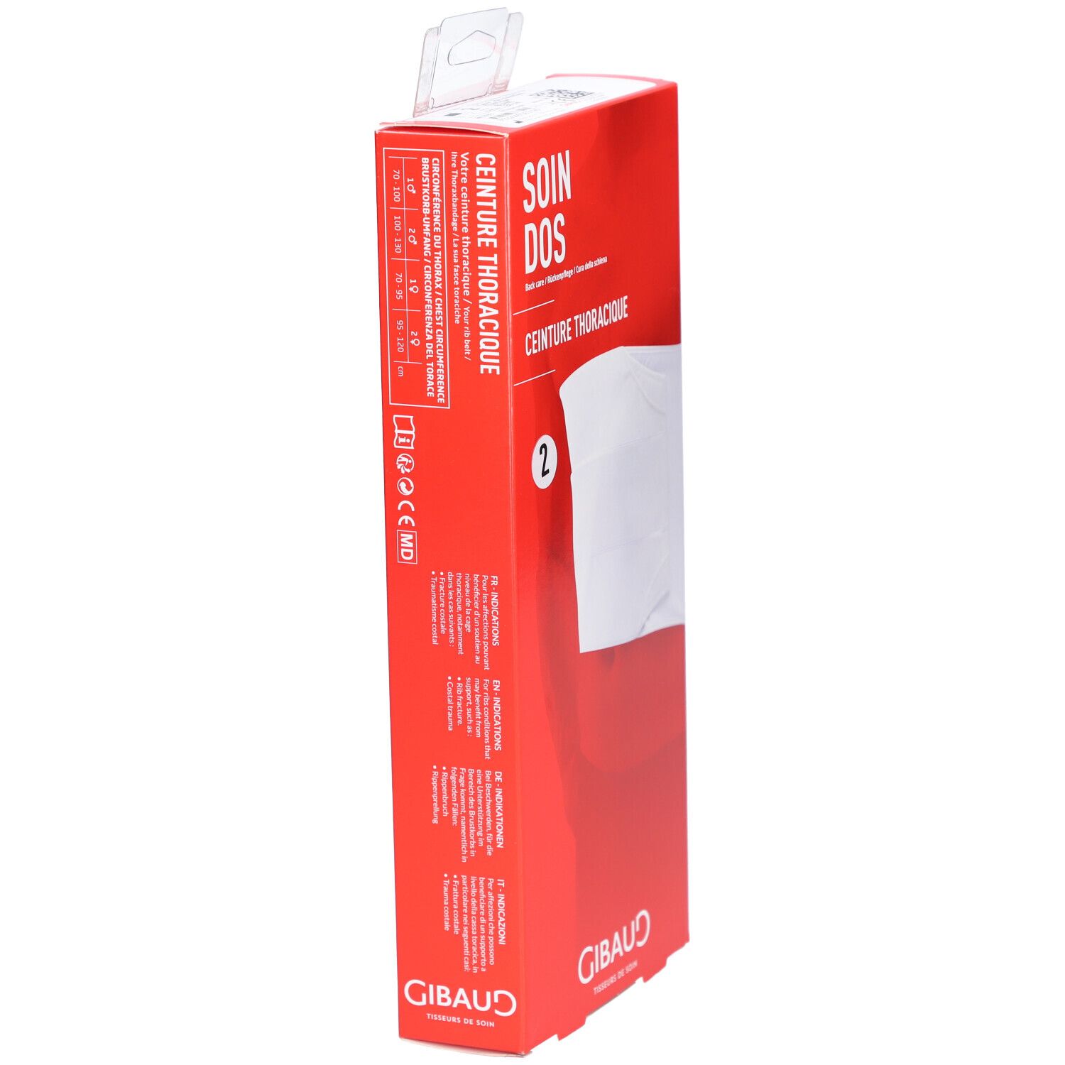 GIBAUD Bauchgurt elastisch Gr2 76-90cm weiss