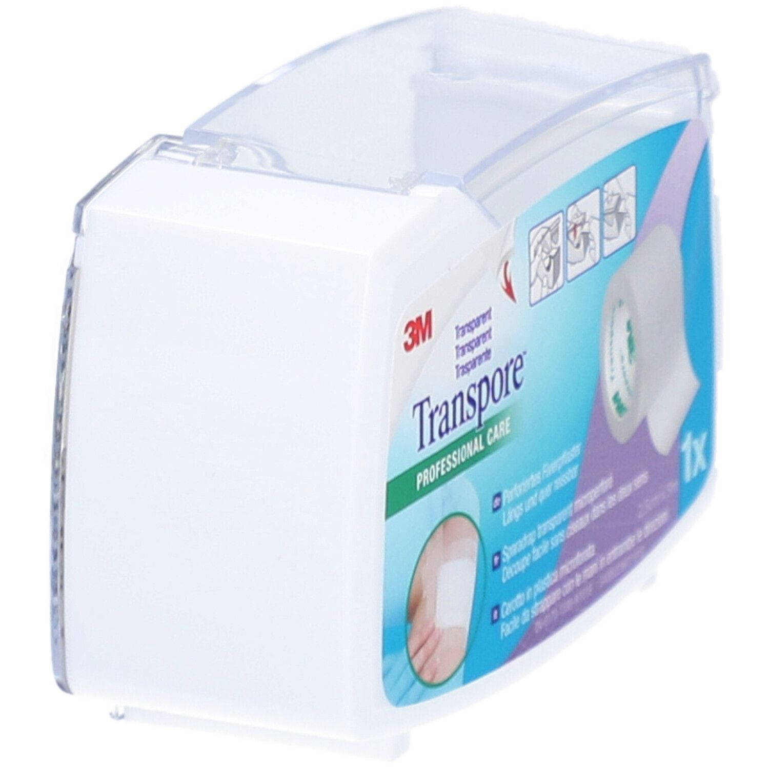 3M TRANSPORE Sparadrap transparent microperforé 2,5 cm x 5 m