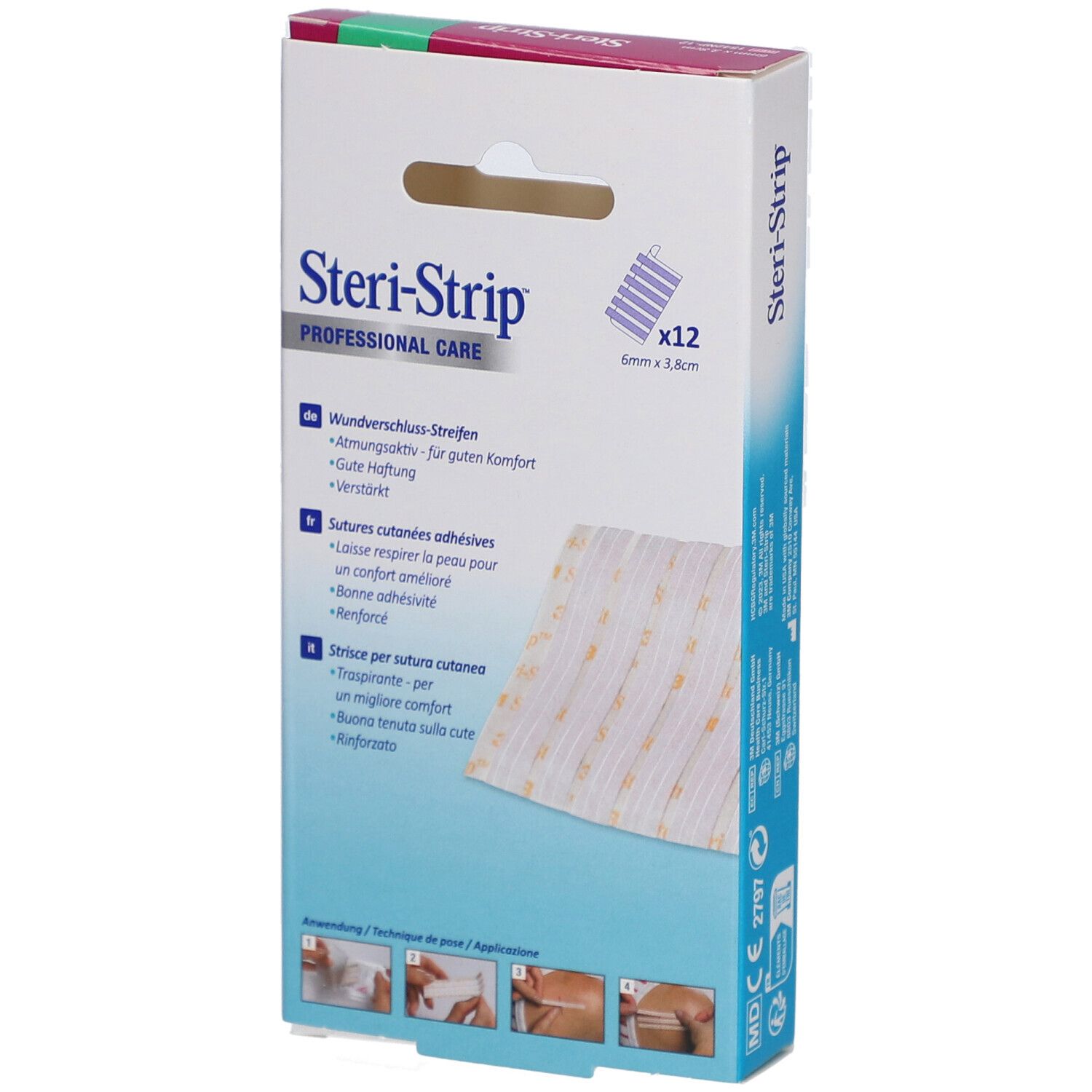 3M Steri-Strip™ Steriles selbstklebendes Hautnahtmaterial 6 x 38 mm weiß