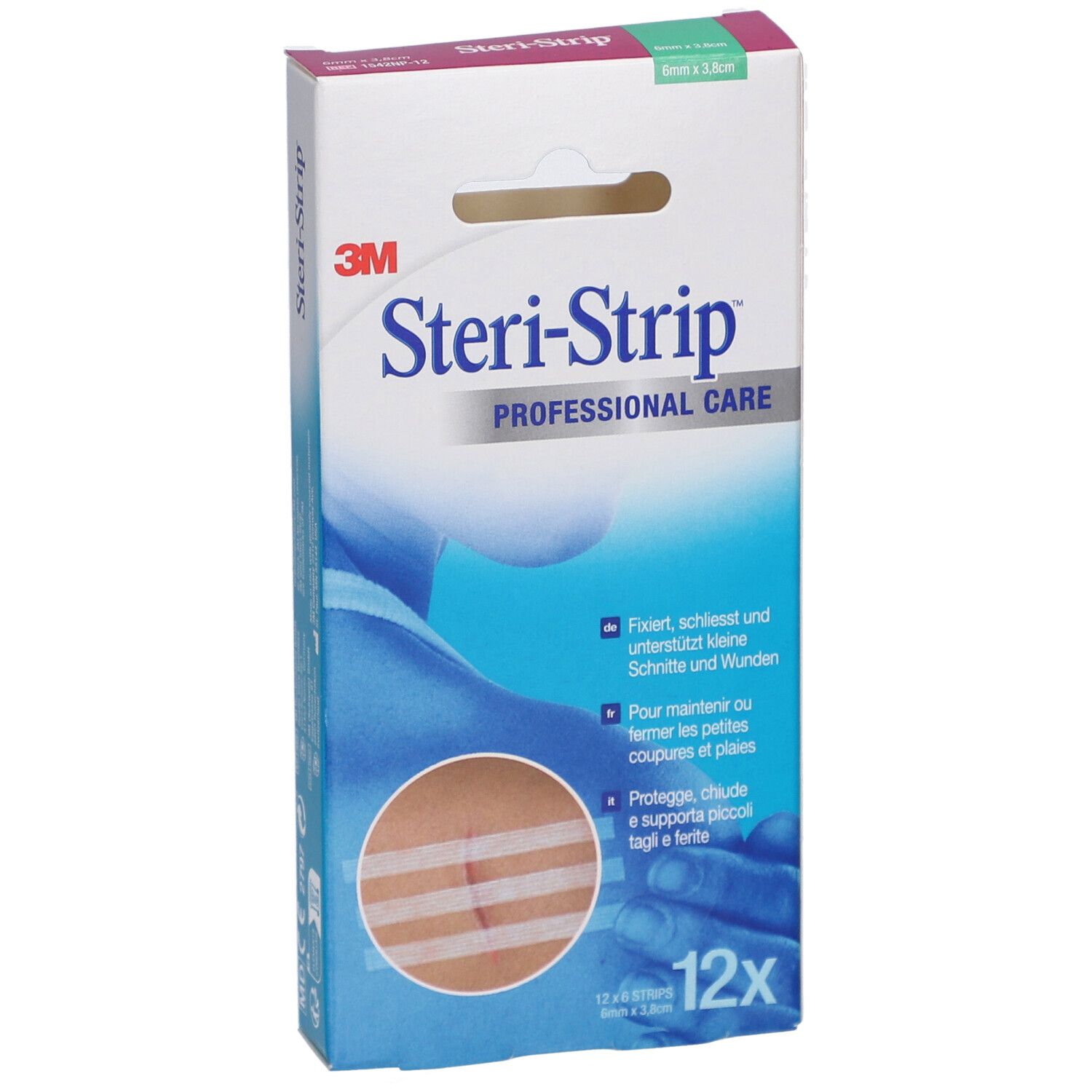 3M Steri-Strip™ Steriles selbstklebendes Hautnahtmaterial 6 x 38 mm weiß