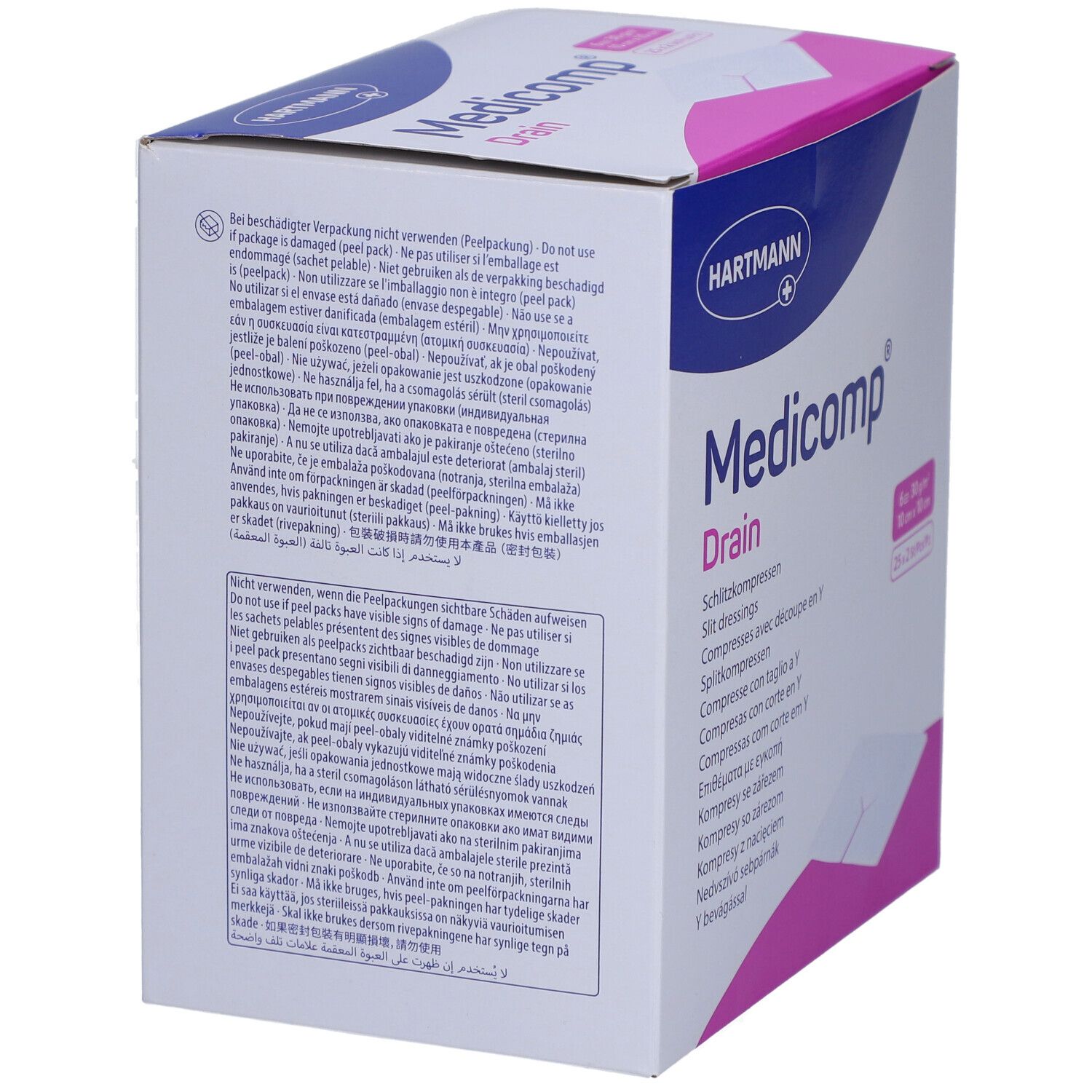 HARTMANN Medicomp® drain Sterile gespaltene Kompressen 6-fach S30 10 x 10 cm