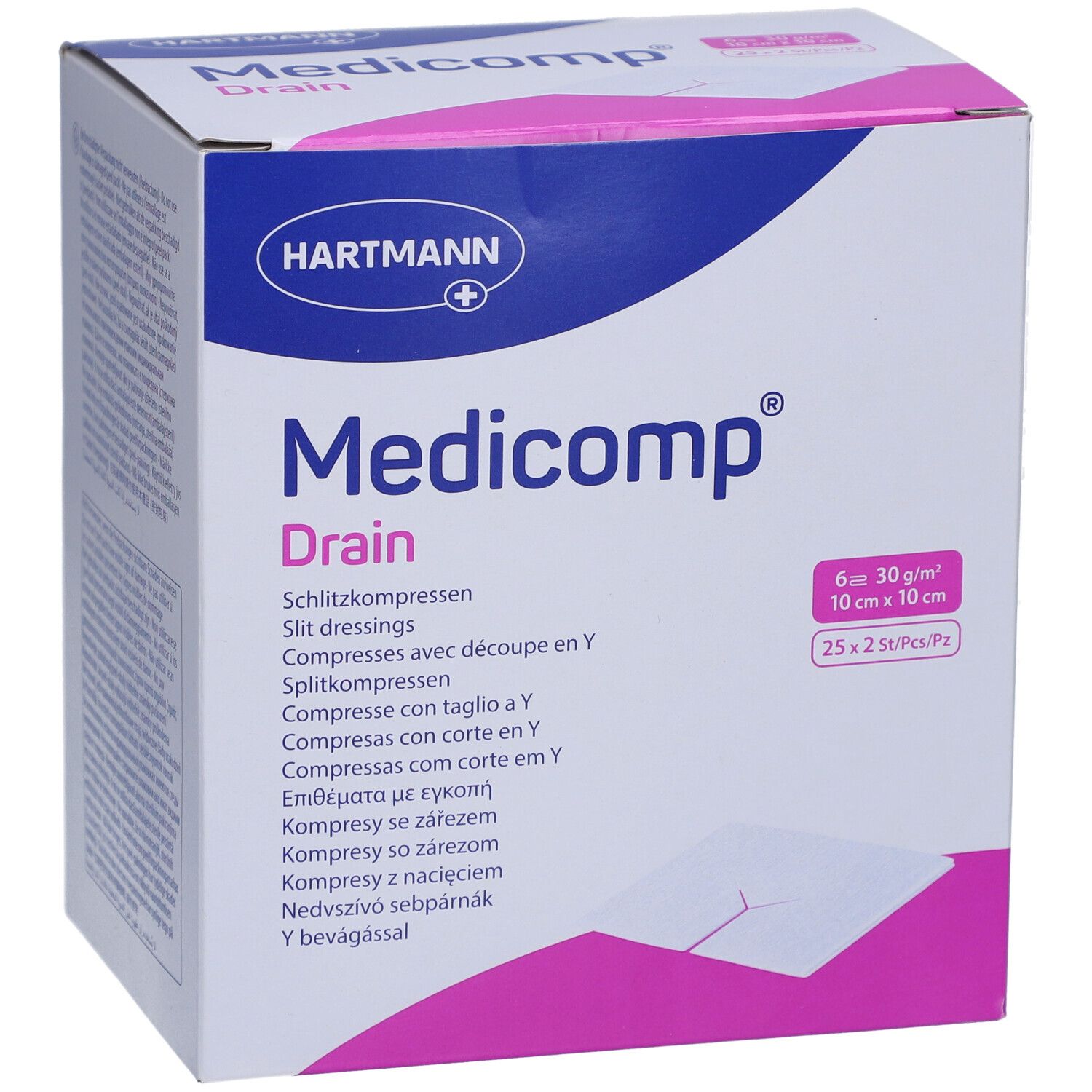HARTMANN Medicomp® drain Sterile gespaltene Kompressen 6-fach S30 10 x 10 cm