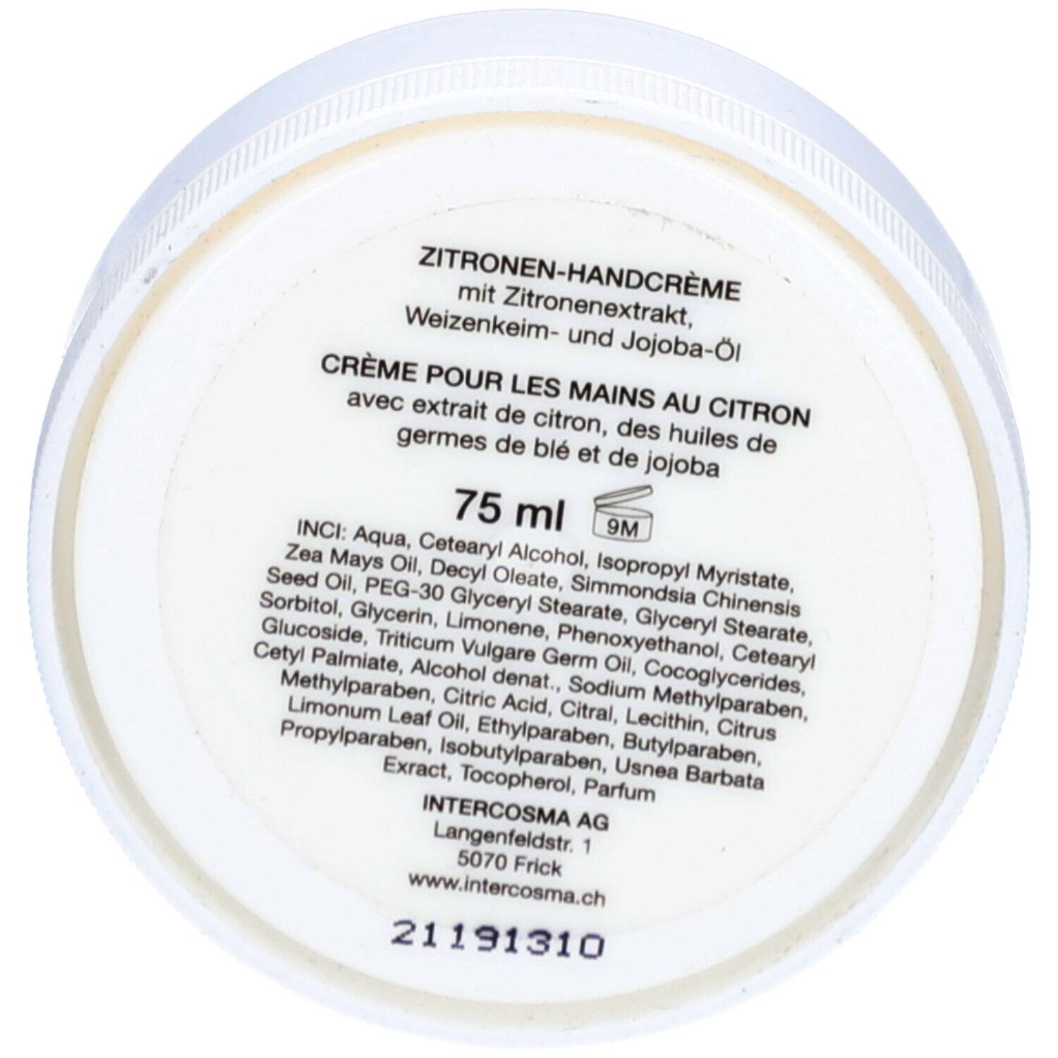 Intercosma Handcreme mit Zitrone