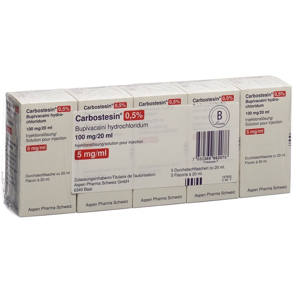 CARBOSTESIN Inj Lös 0.5 % 5 Luerfit Amp 20 ml - Redcare Apotheke