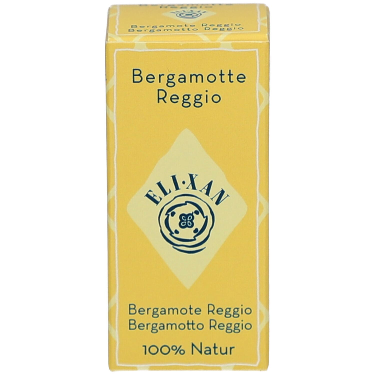Emballage du produit. Boîte avec nom du produit, marque ELIXAN et 100% naturel.