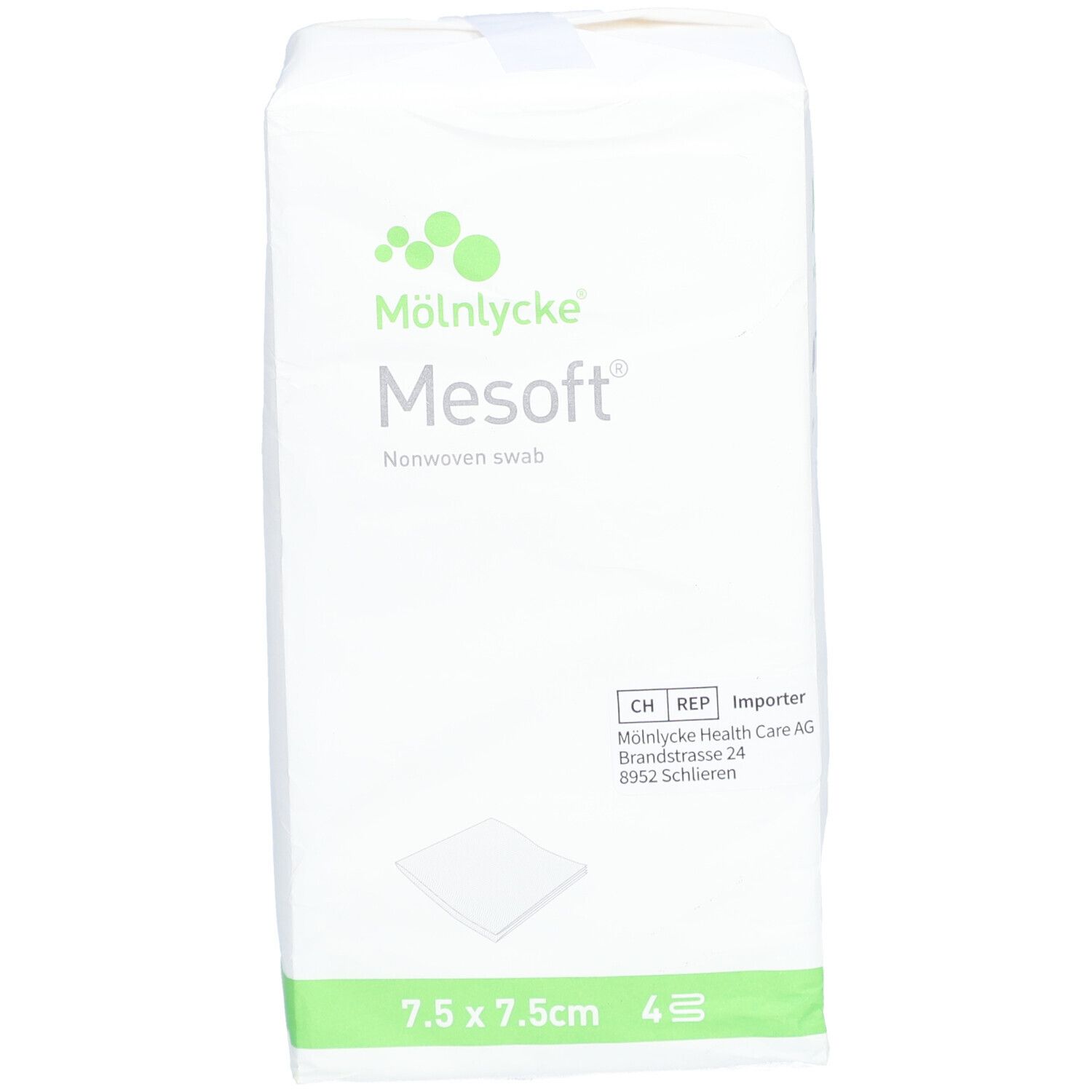 MÖLNLYCKE® Mesoft® Vliesstoffkompressen 7,5 x 7,5 cm unsteril