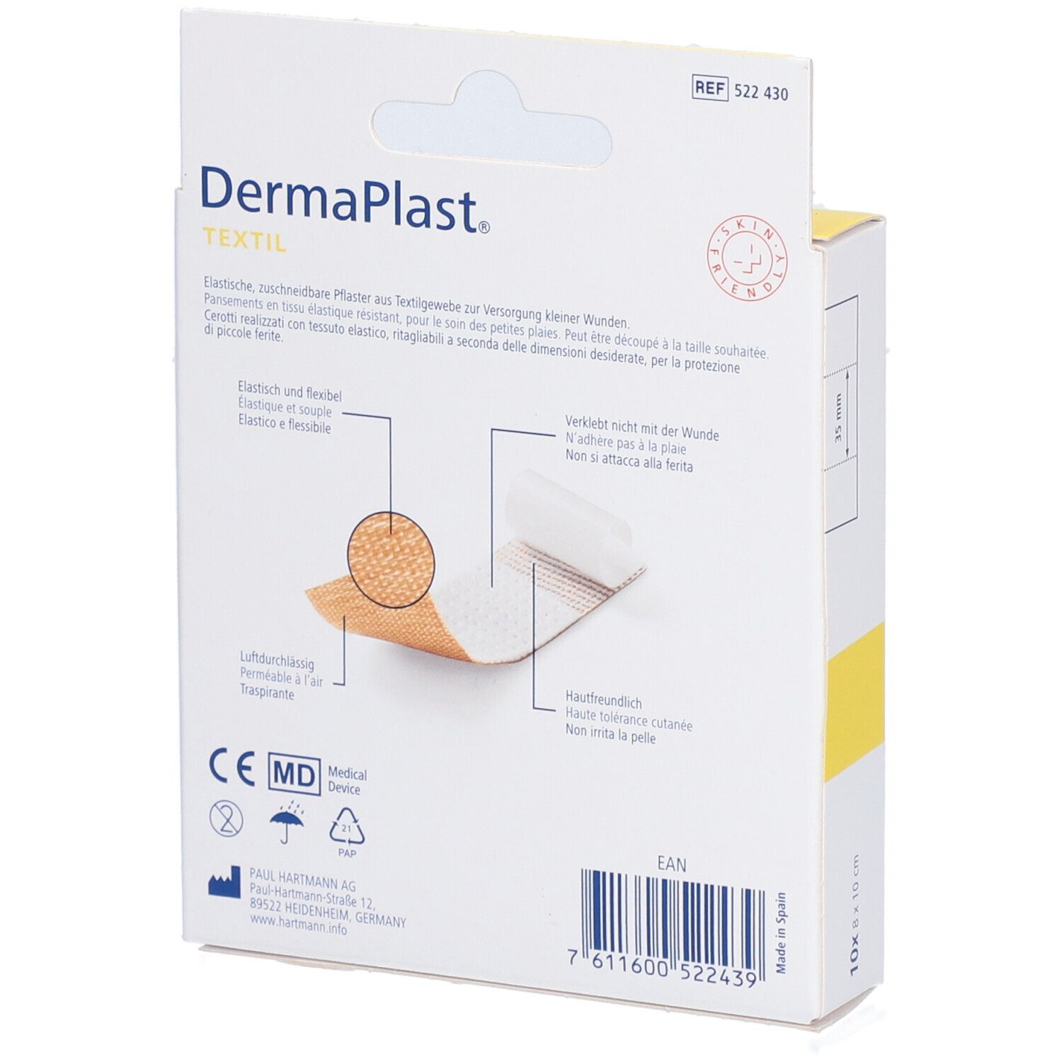 HARTMANN Dermaplast® Textil Pflaster 8 x 10 cm