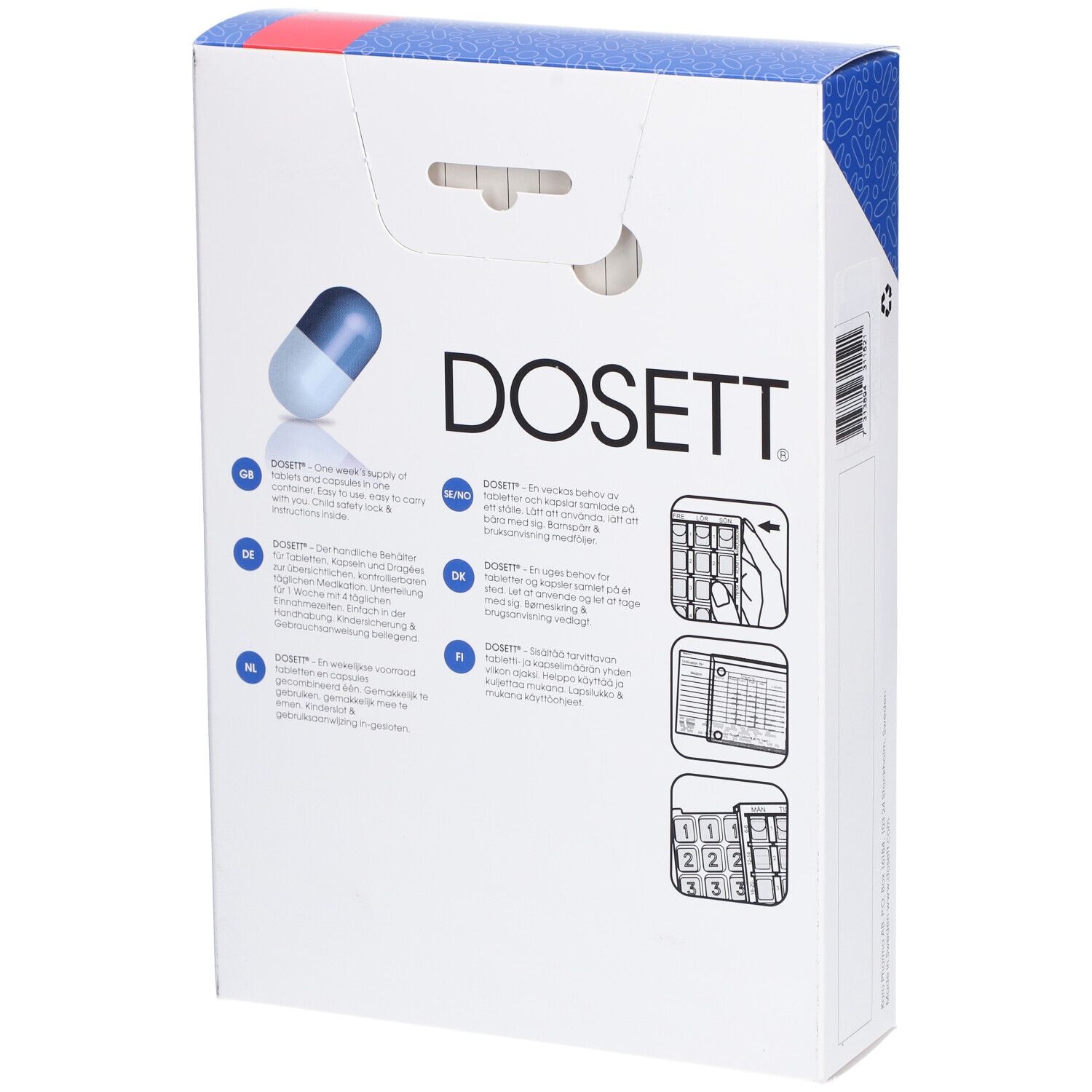 DOSETT® Maxi Pilulier semaine Français (7 x 4)