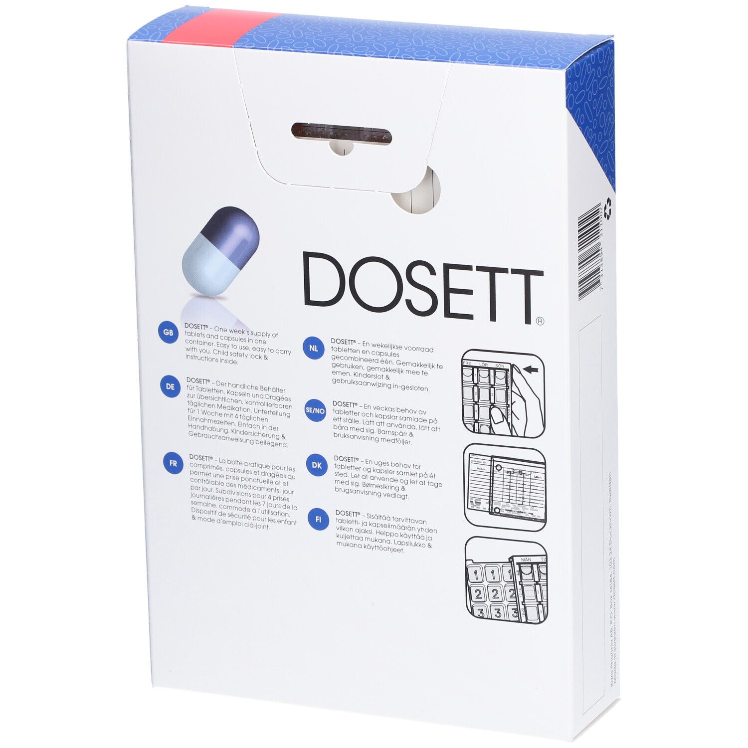 DOSETT® Maxi Pillendose Woche Französisch (7 x 4)