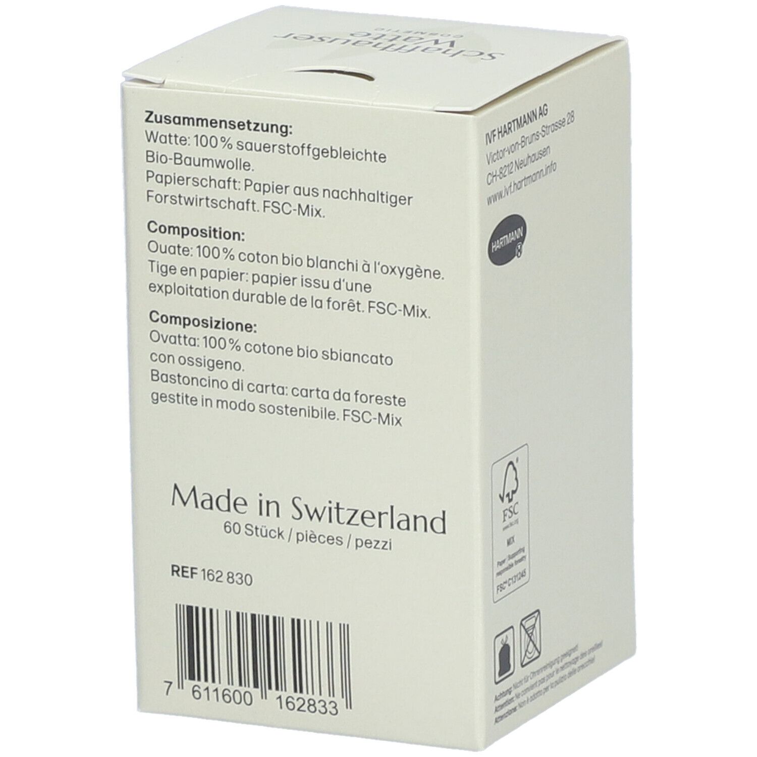 Schaffhauser Coton-tiges Cosmetic boîte ronde