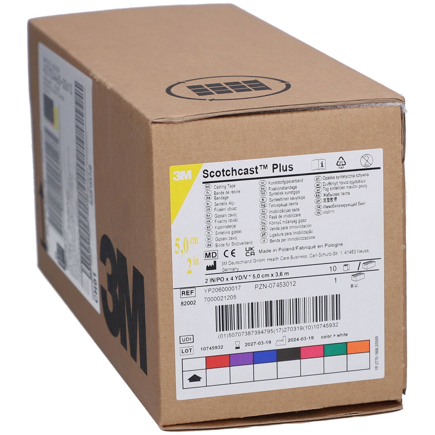 3M Scotchcast Plus Bande de résine rigide 5cmx3.65m - Blanc
