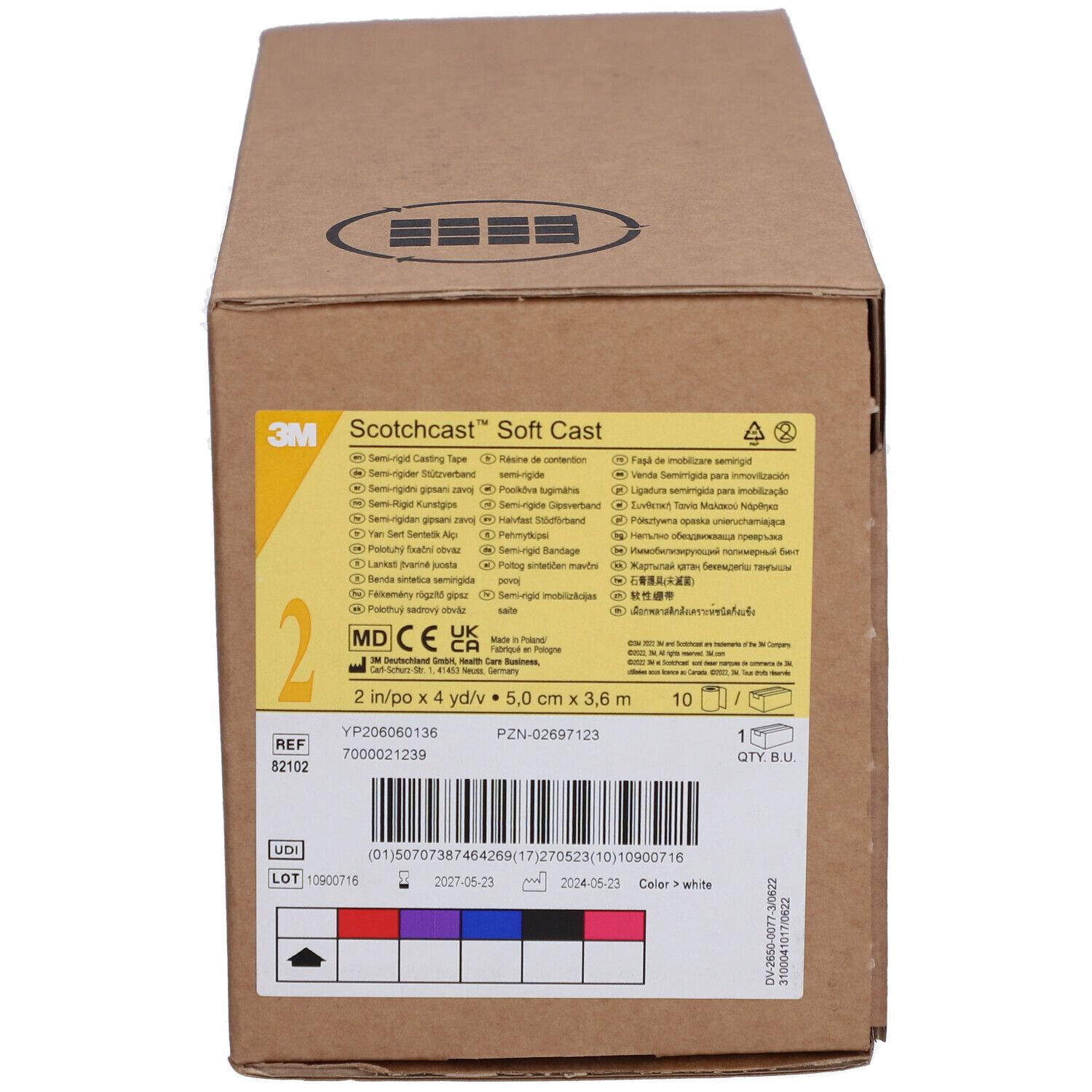 3M Scotchcast Soft Cast Halbstarres Kompressionsharz 5 cm x 3,65 m Weiss