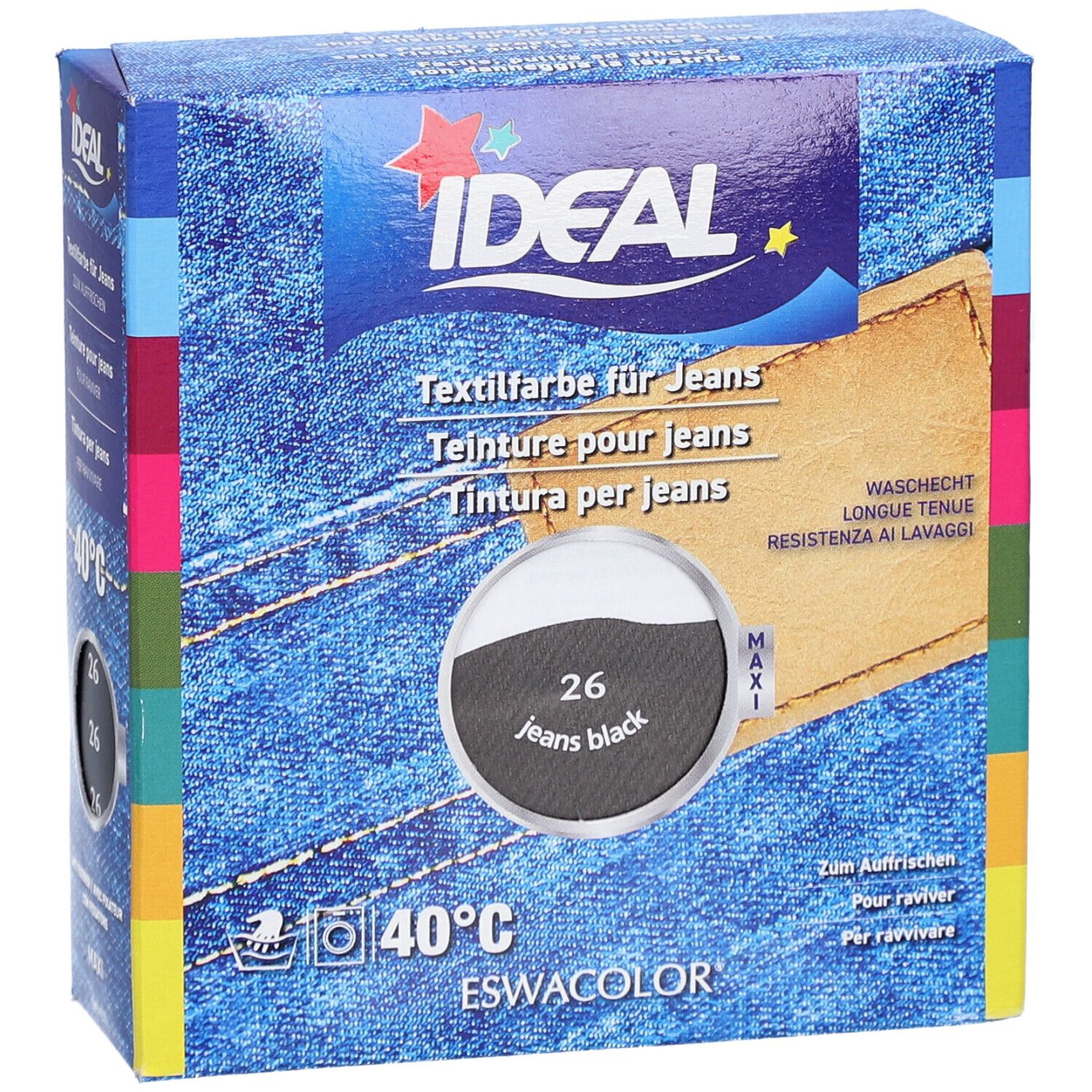 IDEAL Maxi Langanhaltende Textilfarbe - 25 Jean Schwarz