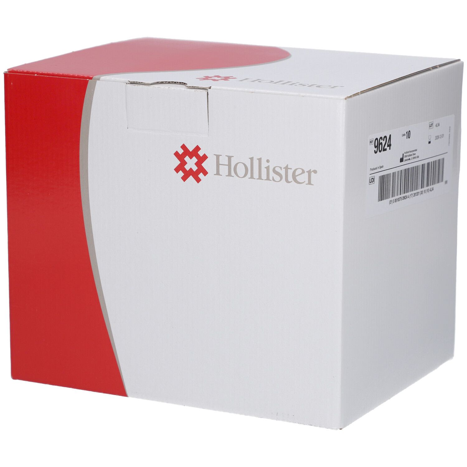 Karton mit Hollister-Logo und rotem Akzent. Aufschrift '9624'.