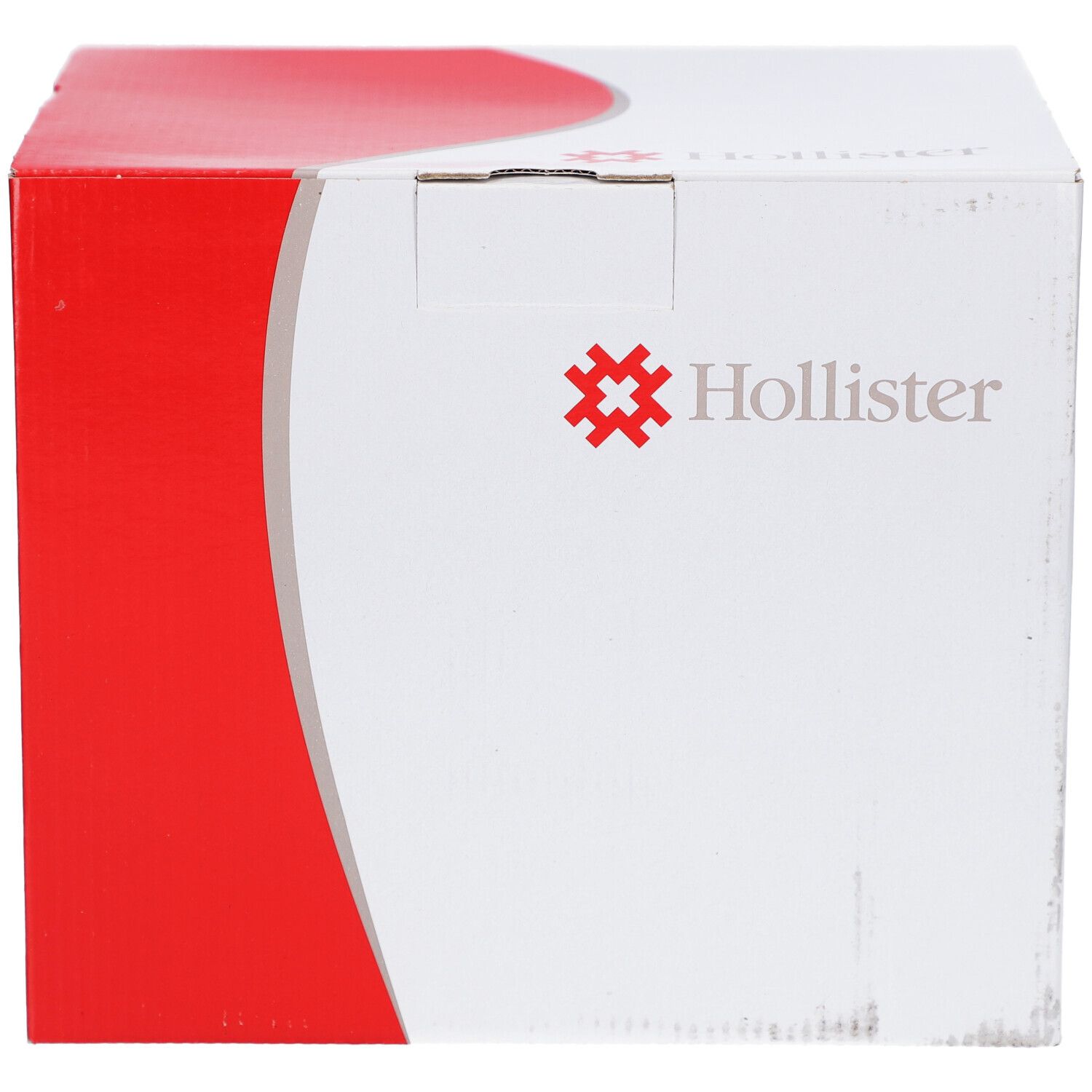 Boîte Hollister avec logo et marquage rouge. Inscription Hollister.