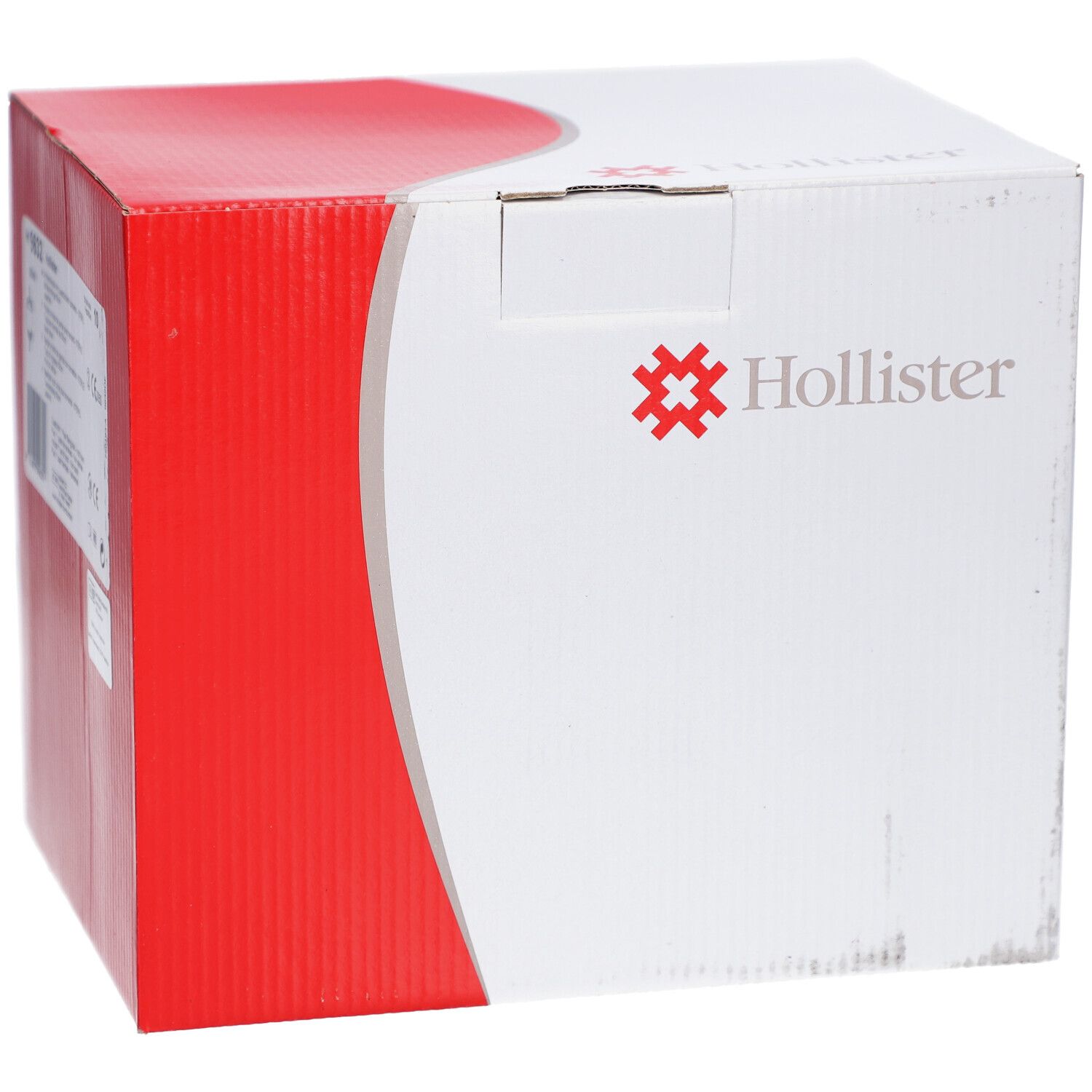 Boîte Hollister avec logo et marquage rouge. Inscription Hollister.