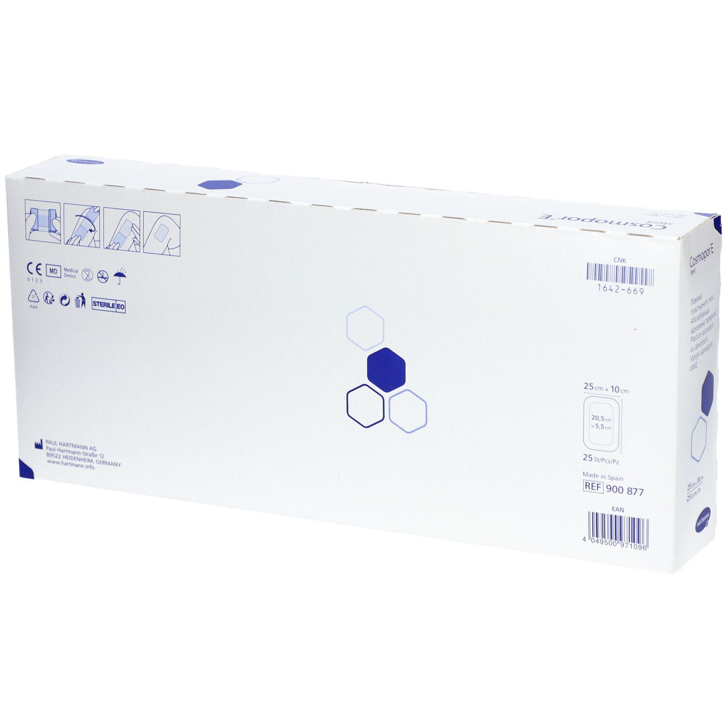 COSMOPOR® E Pansement Absorbant Adhésif Stérile 25 x 10 cm