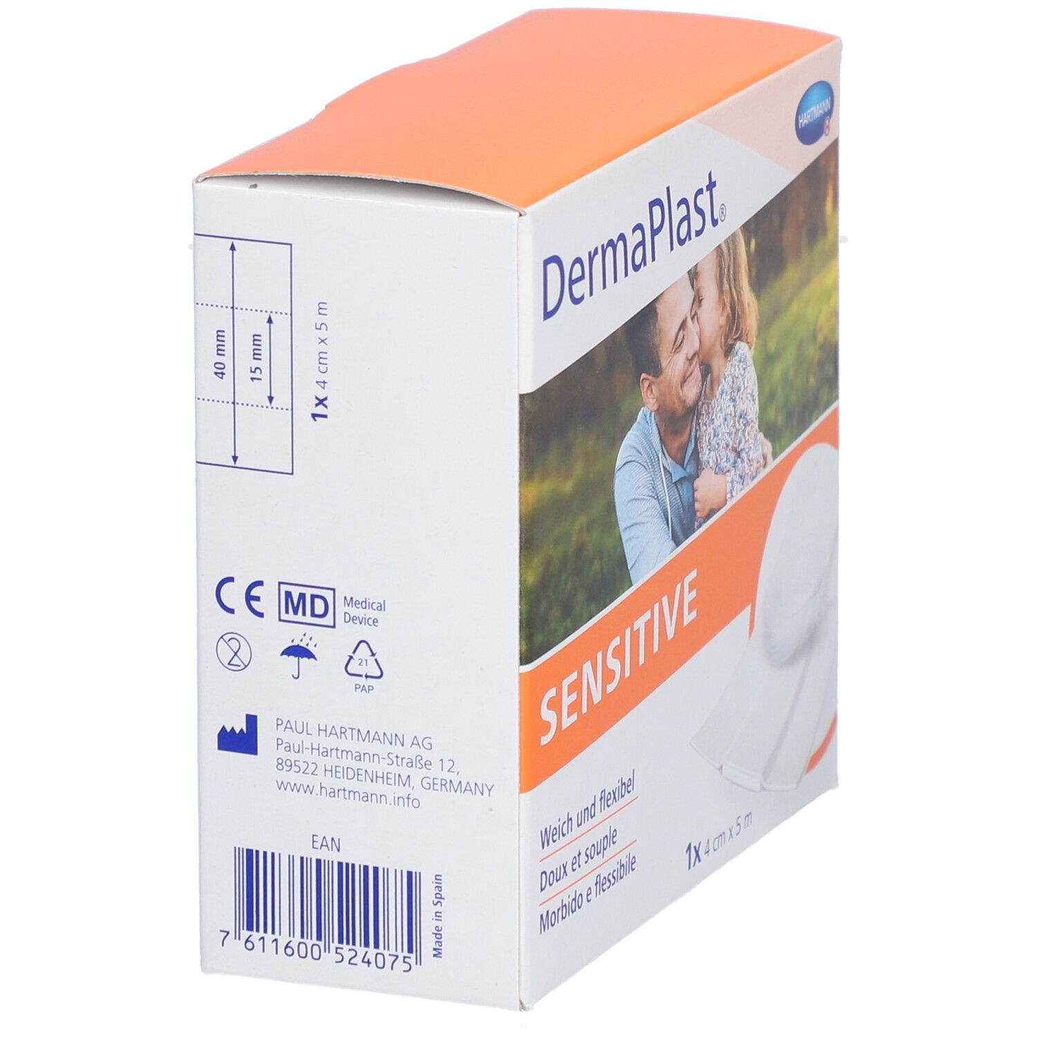 HARTMANN Dermaplast® Sensitivpflaster 4 cm x 5 m weiß