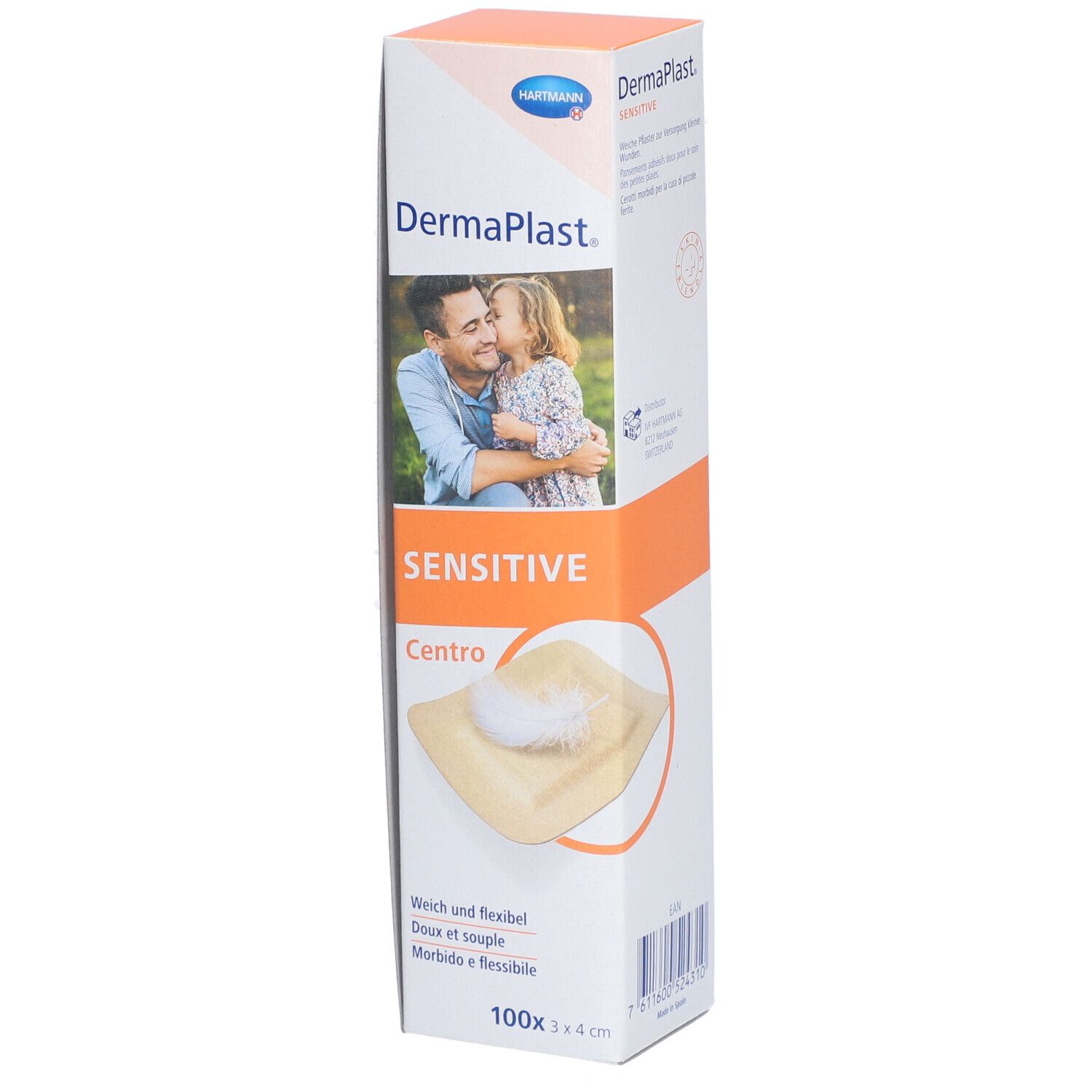 HARTMANN Dermaplast® Sensitive Centro Strip 3 x 4 cm couleur chair