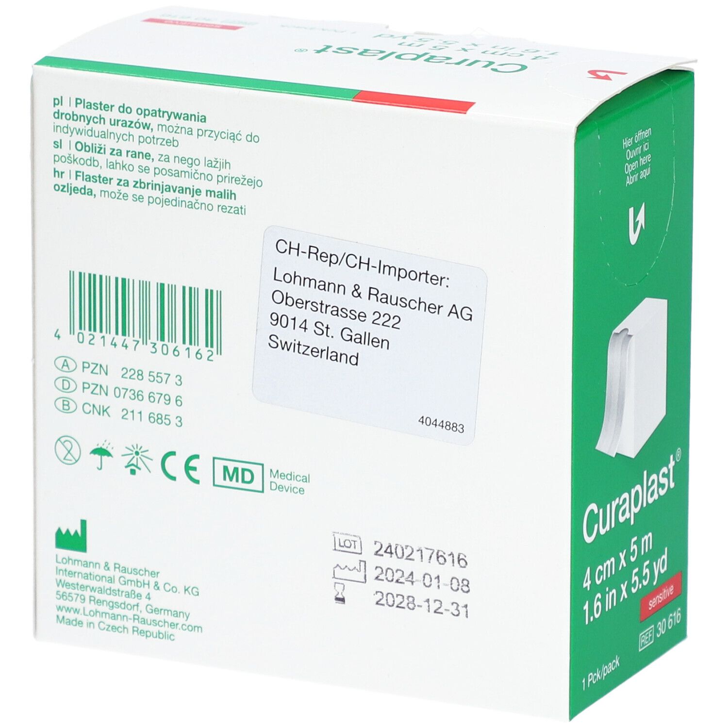 Curaplast® sensitiv Wundschnellverband 4 cm x 5 m